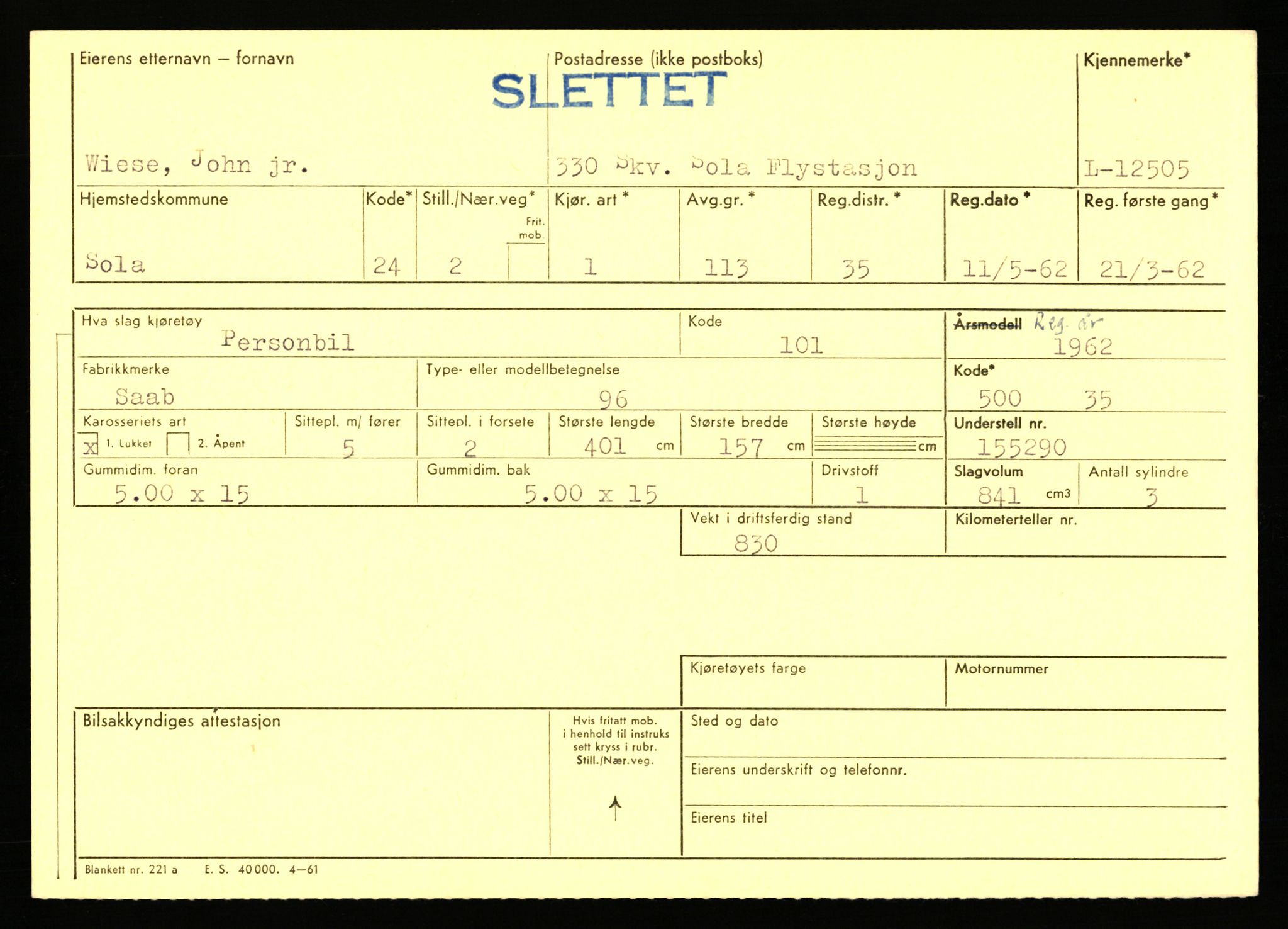 Stavanger trafikkstasjon, AV/SAST-A-101942/0/F/L0023: L-12500 - L-12999, 1930-1971, p. 21