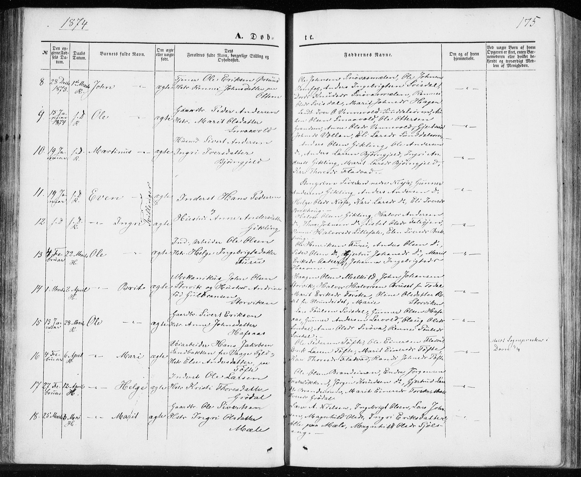 Ministerialprotokoller, klokkerbøker og fødselsregistre - Møre og Romsdal, AV/SAT-A-1454/590/L1013: Parish register (official) no. 590A05, 1847-1877, p. 175