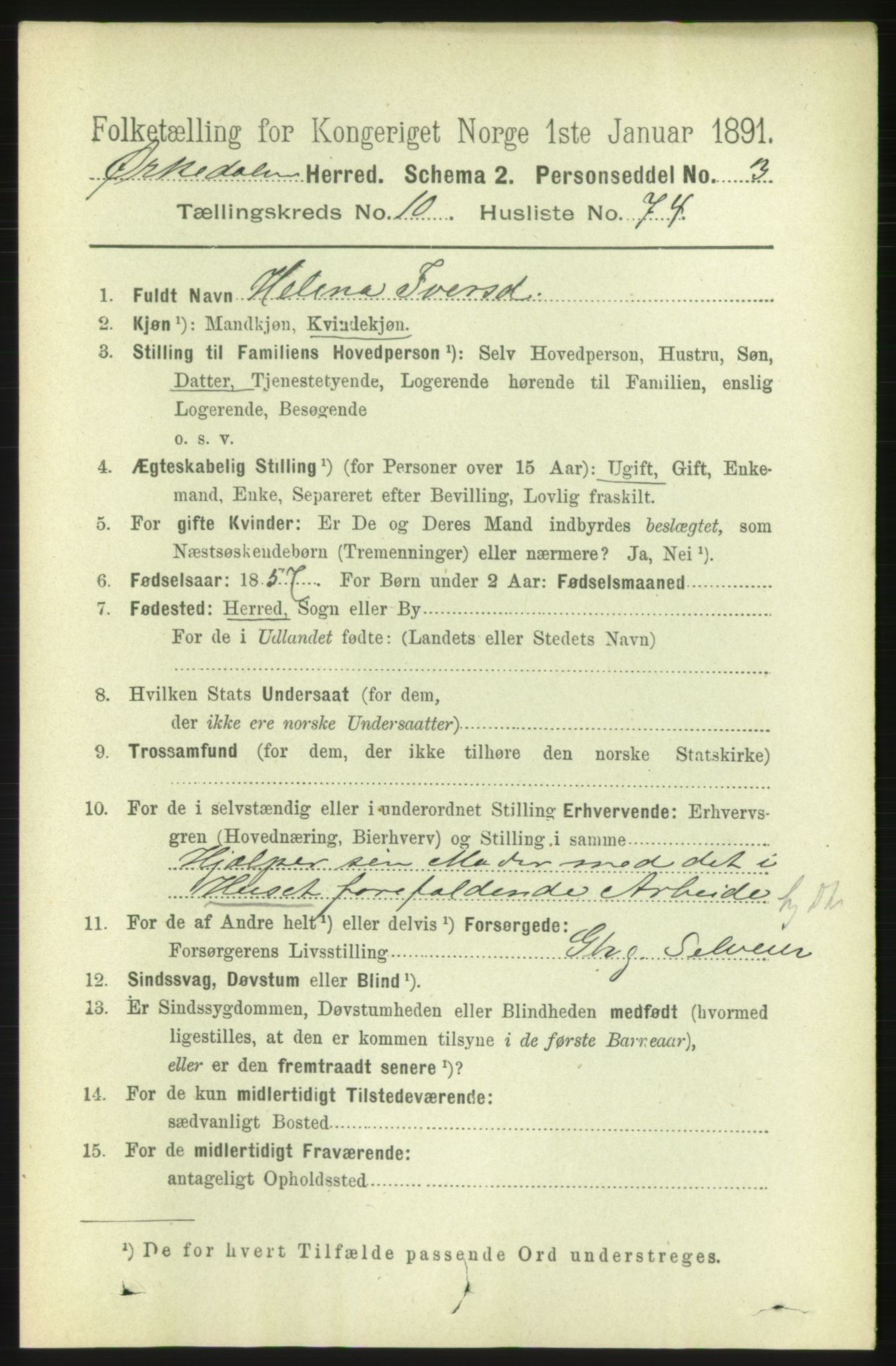 RA, 1891 census for 1638 Orkdal, 1891, p. 5060