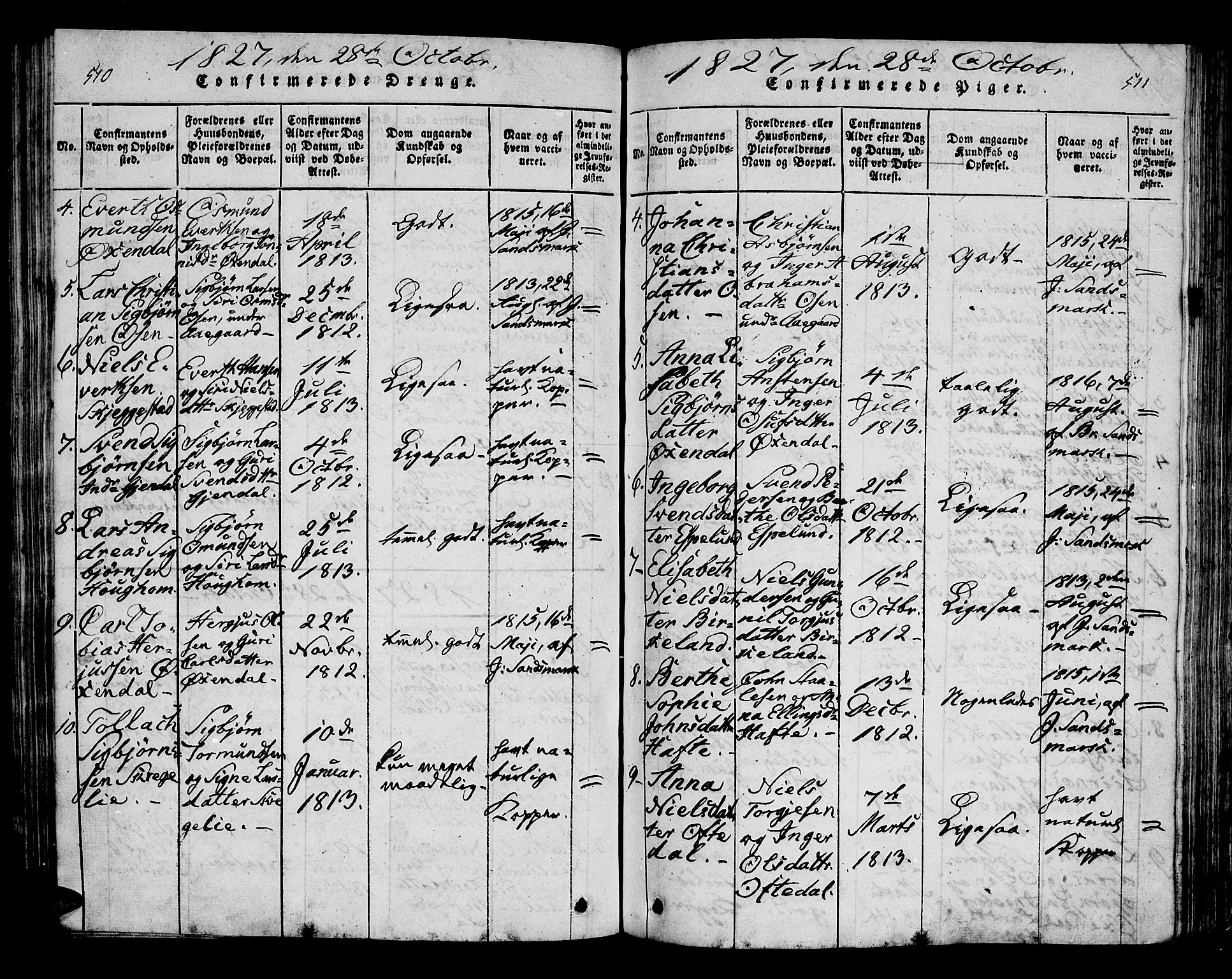 Bakke sokneprestkontor, SAK/1111-0002/F/Fa/Faa/L0003: Parish register (official) no. A 3, 1815-1835, p. 510-511