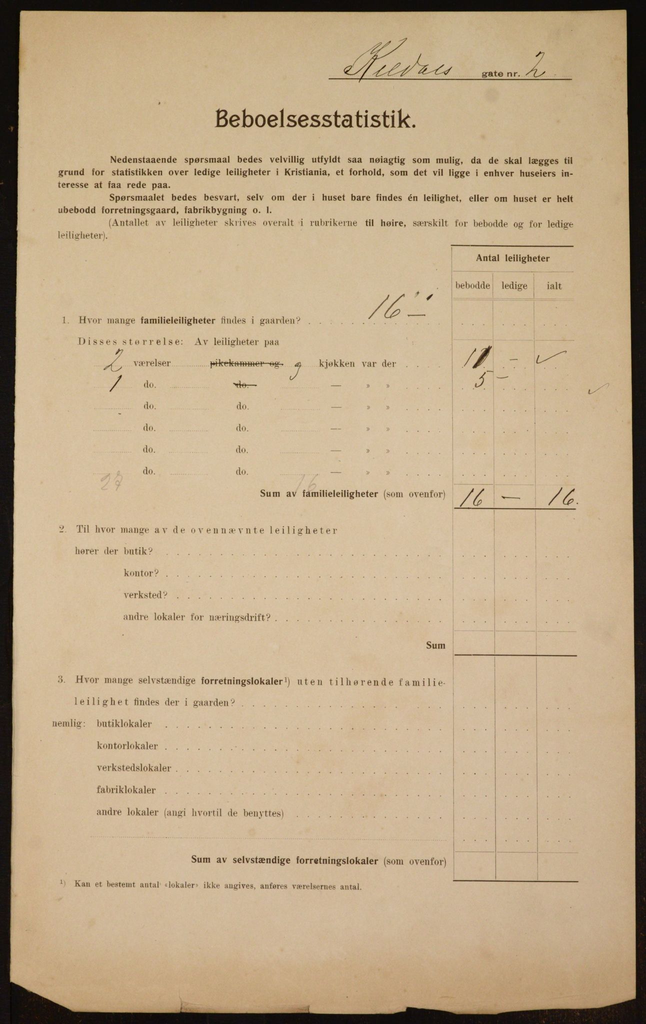 OBA, Municipal Census 1910 for Kristiania, 1910, p. 47985