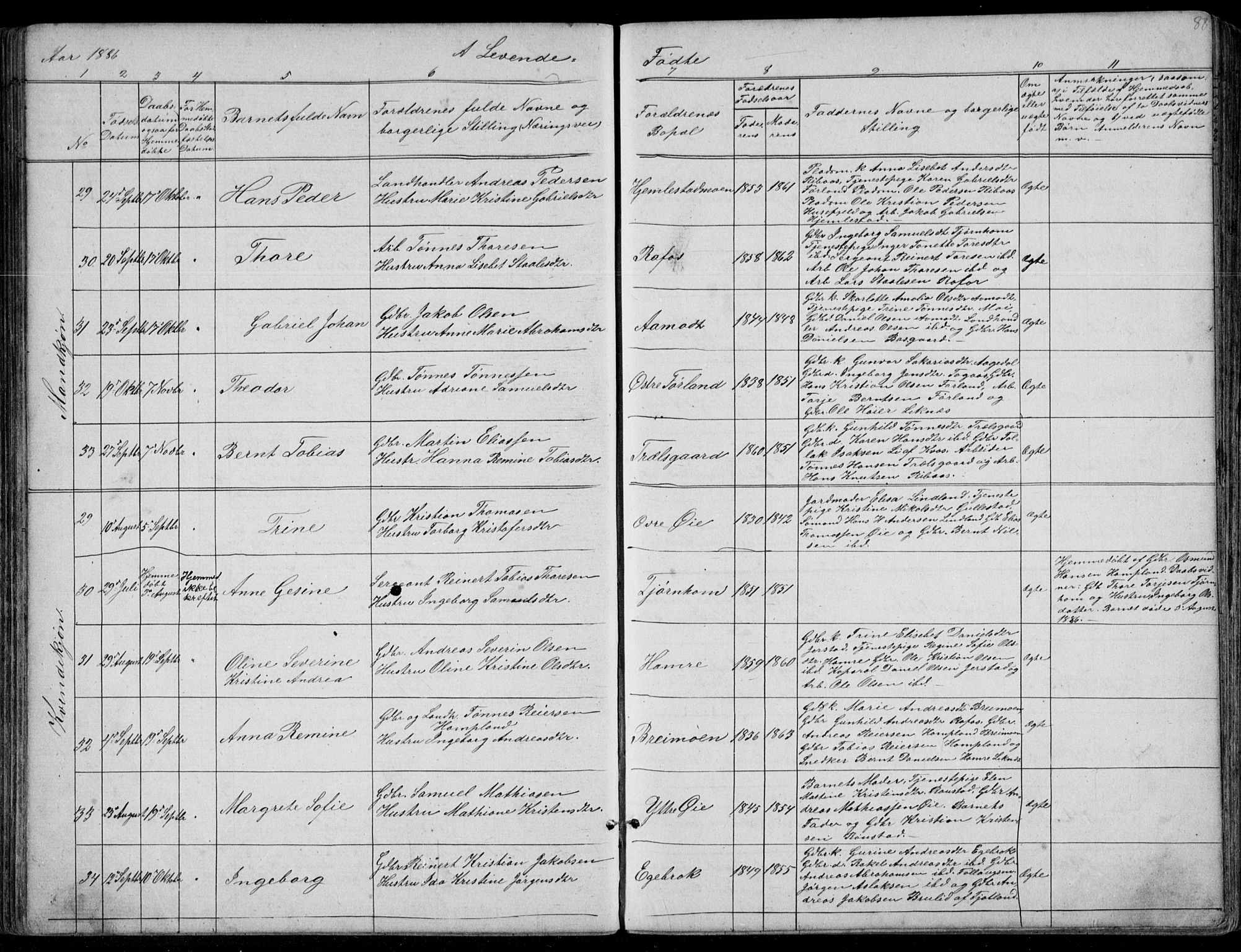 Kvinesdal sokneprestkontor, AV/SAK-1111-0026/F/Fb/Fbb/L0002: Parish register (copy) no. B 2, 1873-1897, p. 88