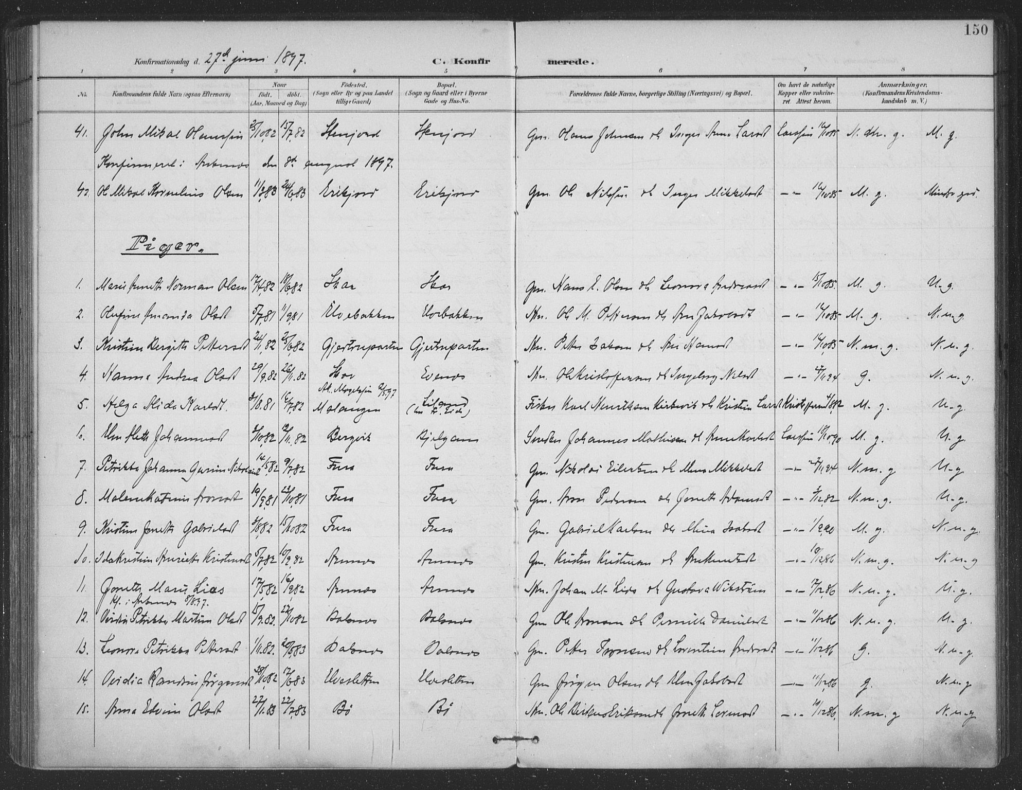 Ministerialprotokoller, klokkerbøker og fødselsregistre - Nordland, SAT/A-1459/863/L0899: Parish register (official) no. 863A11, 1897-1906, p. 150