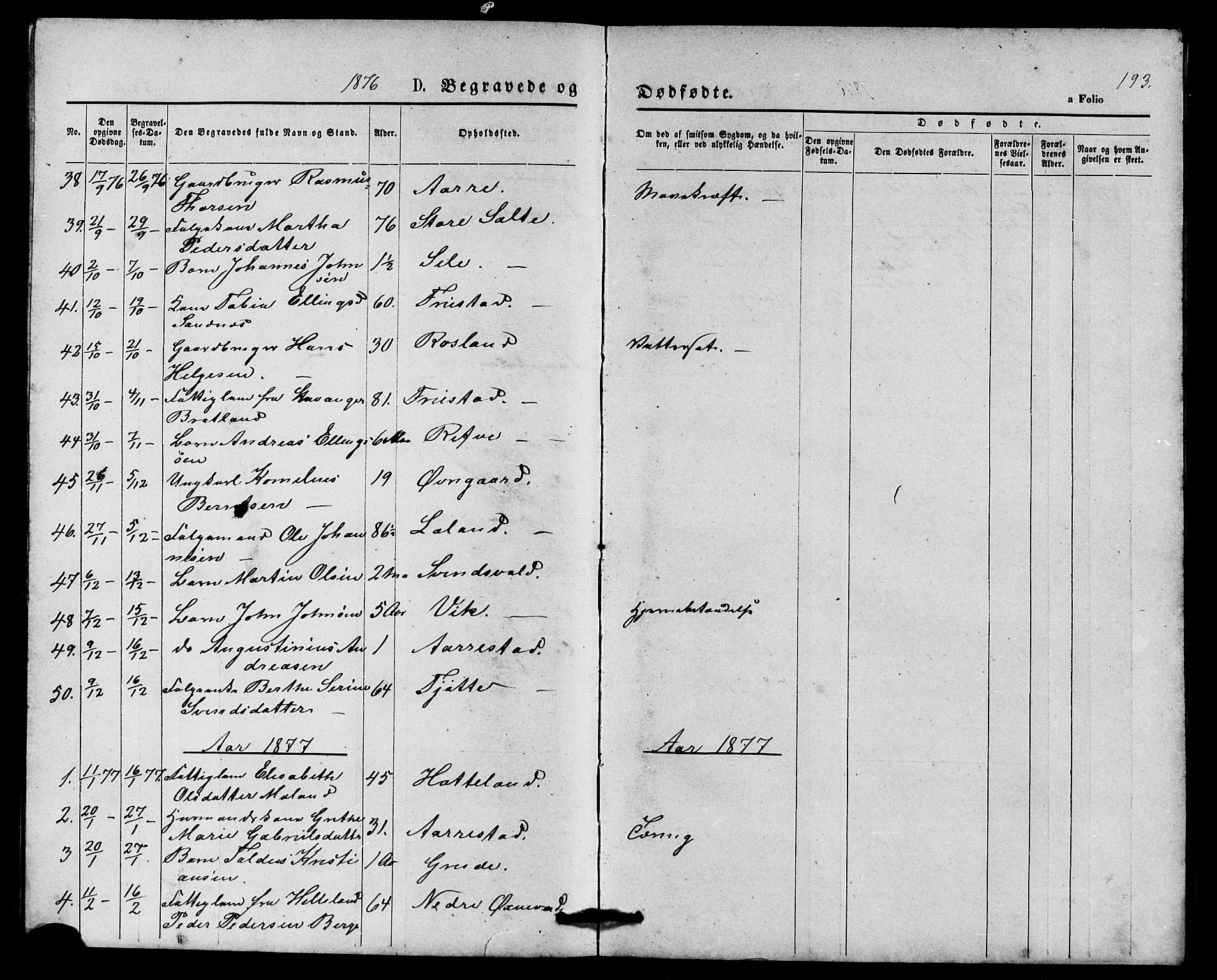 Klepp sokneprestkontor, SAST/A-101803/001/3/30BB/L0003: Parish register (copy) no. B 3, 1876-1888, p. 193