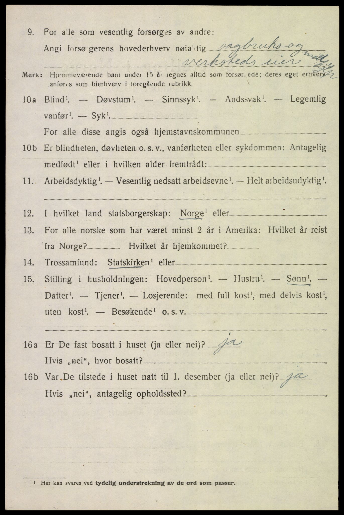 SAK, 1920 census for Sør-Audnedal, 1920, p. 5920