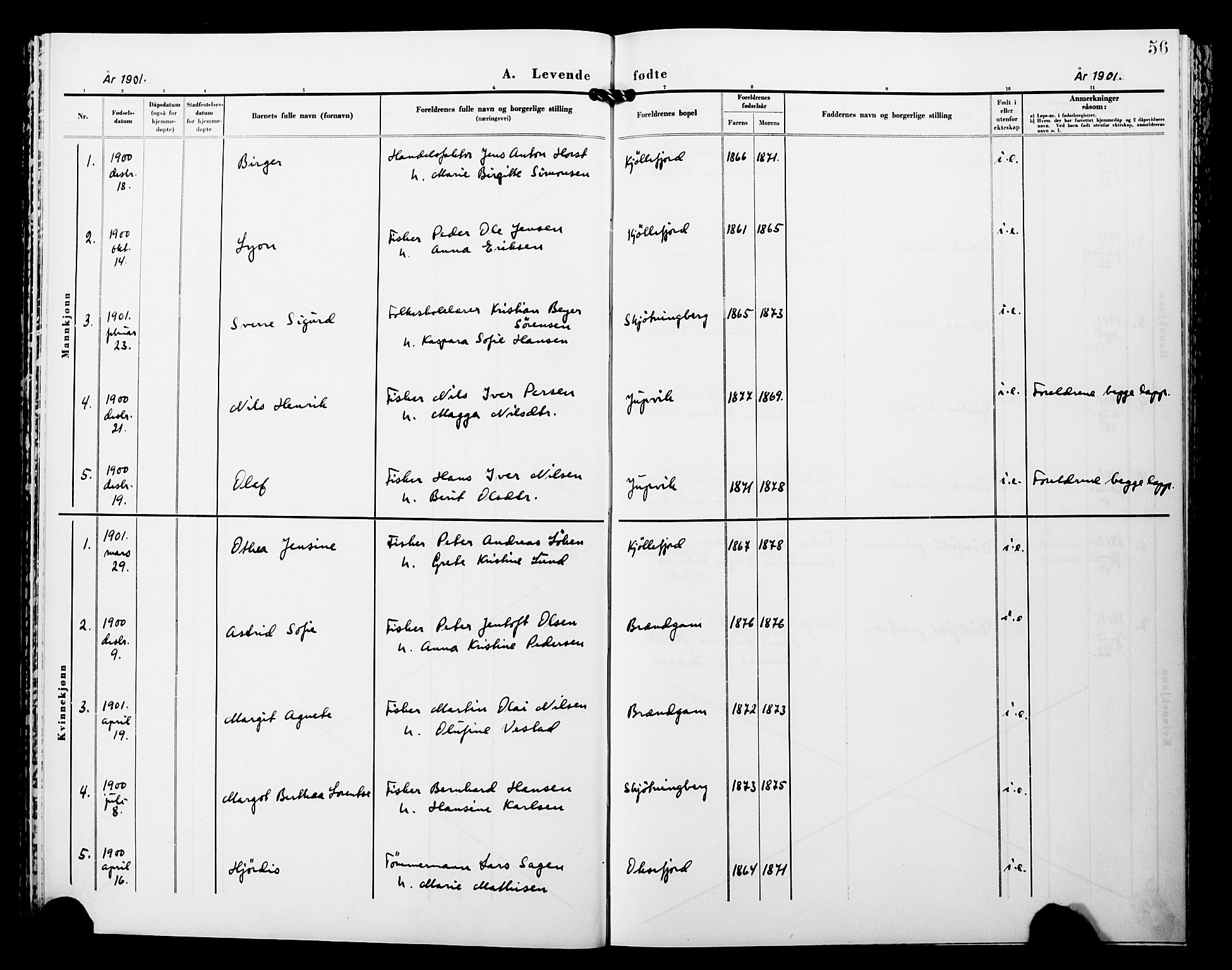 Lebesby sokneprestkontor, SATØ/S-1353/H/Ha/L0005kirke: Parish register (official) no. 5, 1870-1902, p. 56