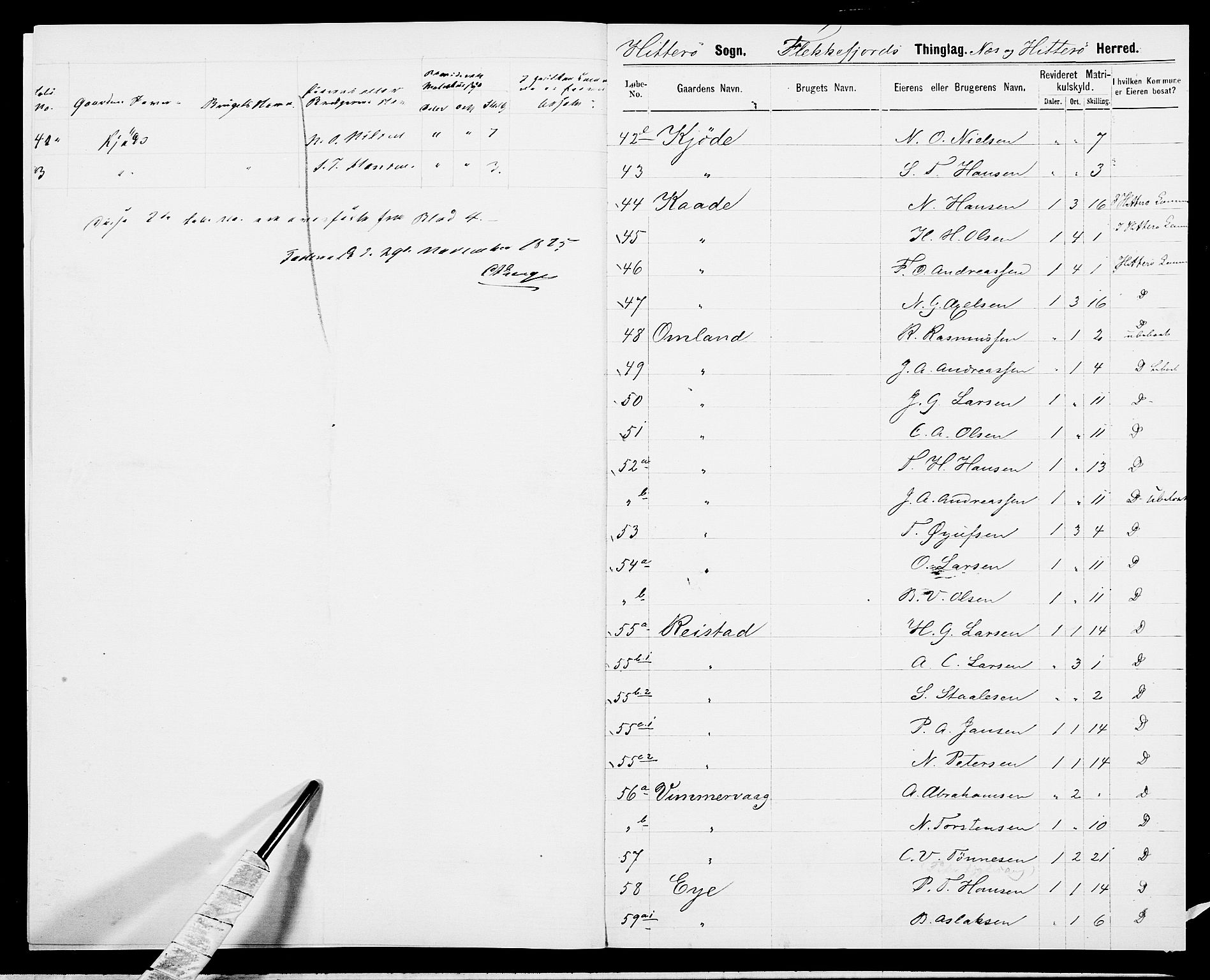 SAK, 1875 census for 1042L Flekkefjord/Nes og Hidra, 1875, p. 6