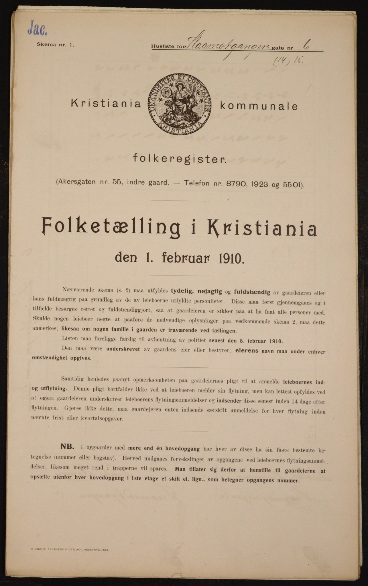 OBA, Municipal Census 1910 for Kristiania, 1910, p. 92440