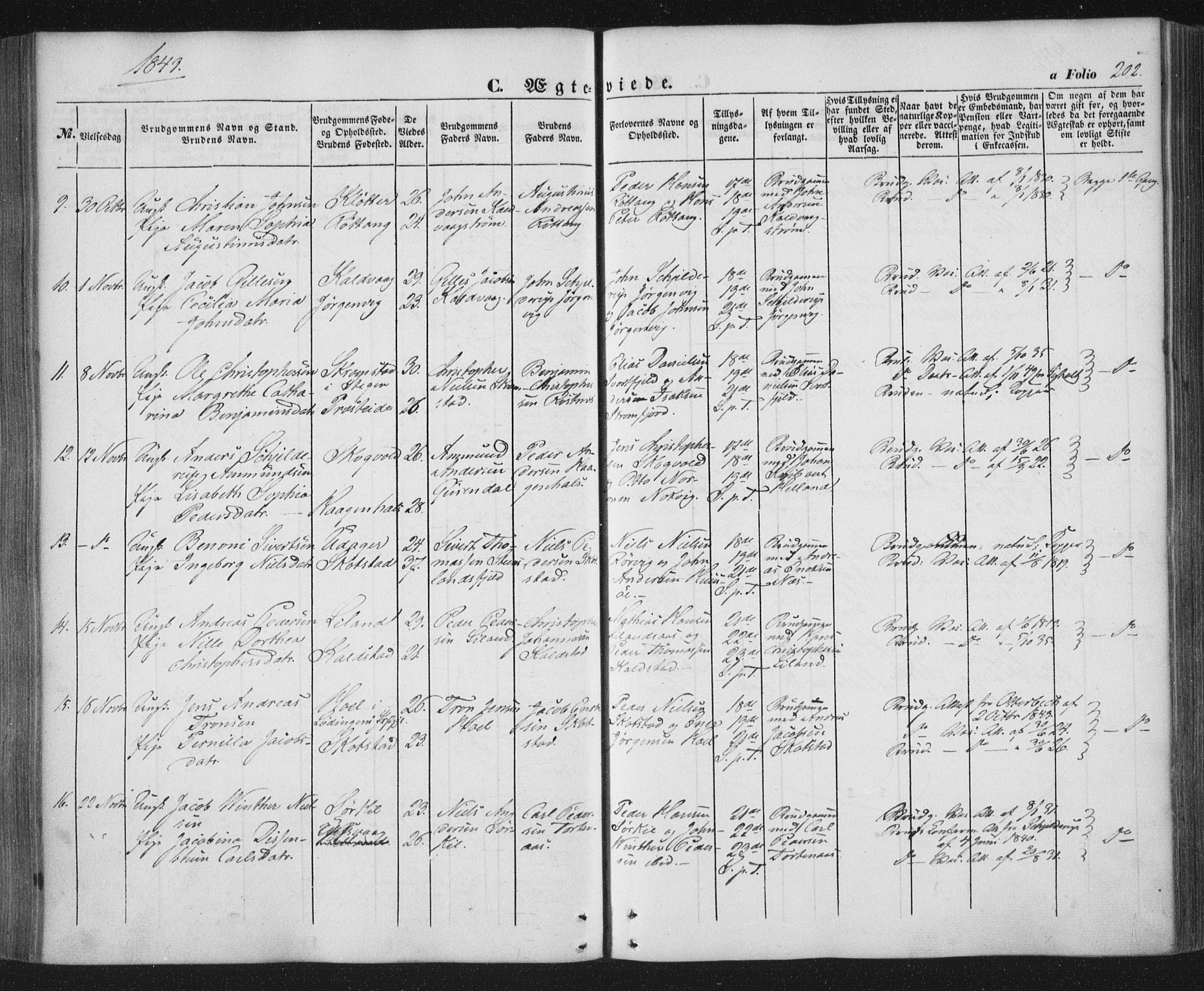 Ministerialprotokoller, klokkerbøker og fødselsregistre - Nordland, AV/SAT-A-1459/859/L0844: Parish register (official) no. 859A04, 1849-1862, p. 202