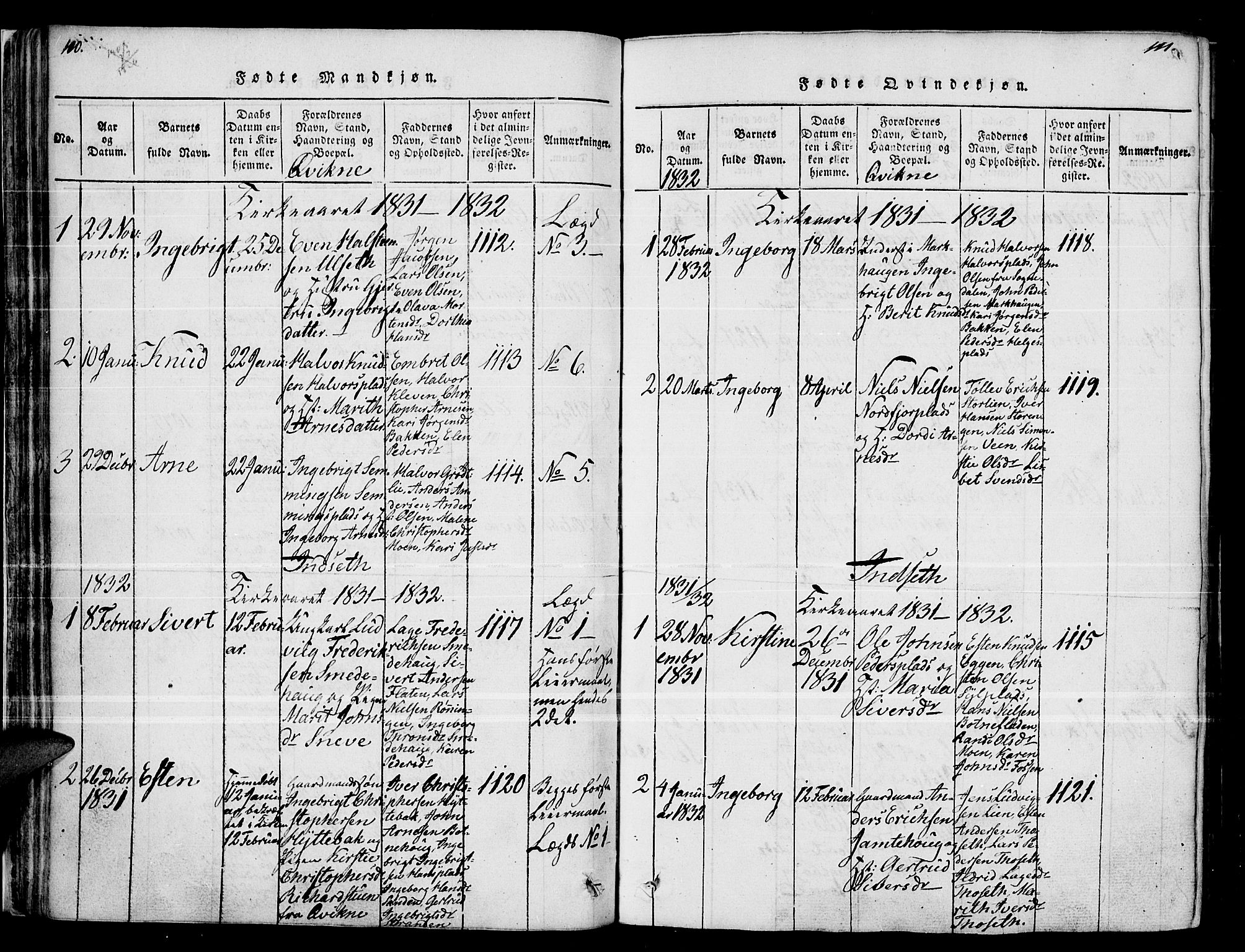 Kvikne prestekontor, SAH/PREST-064/H/Ha/Haa/L0004: Parish register (official) no. 4, 1815-1840, p. 110-111