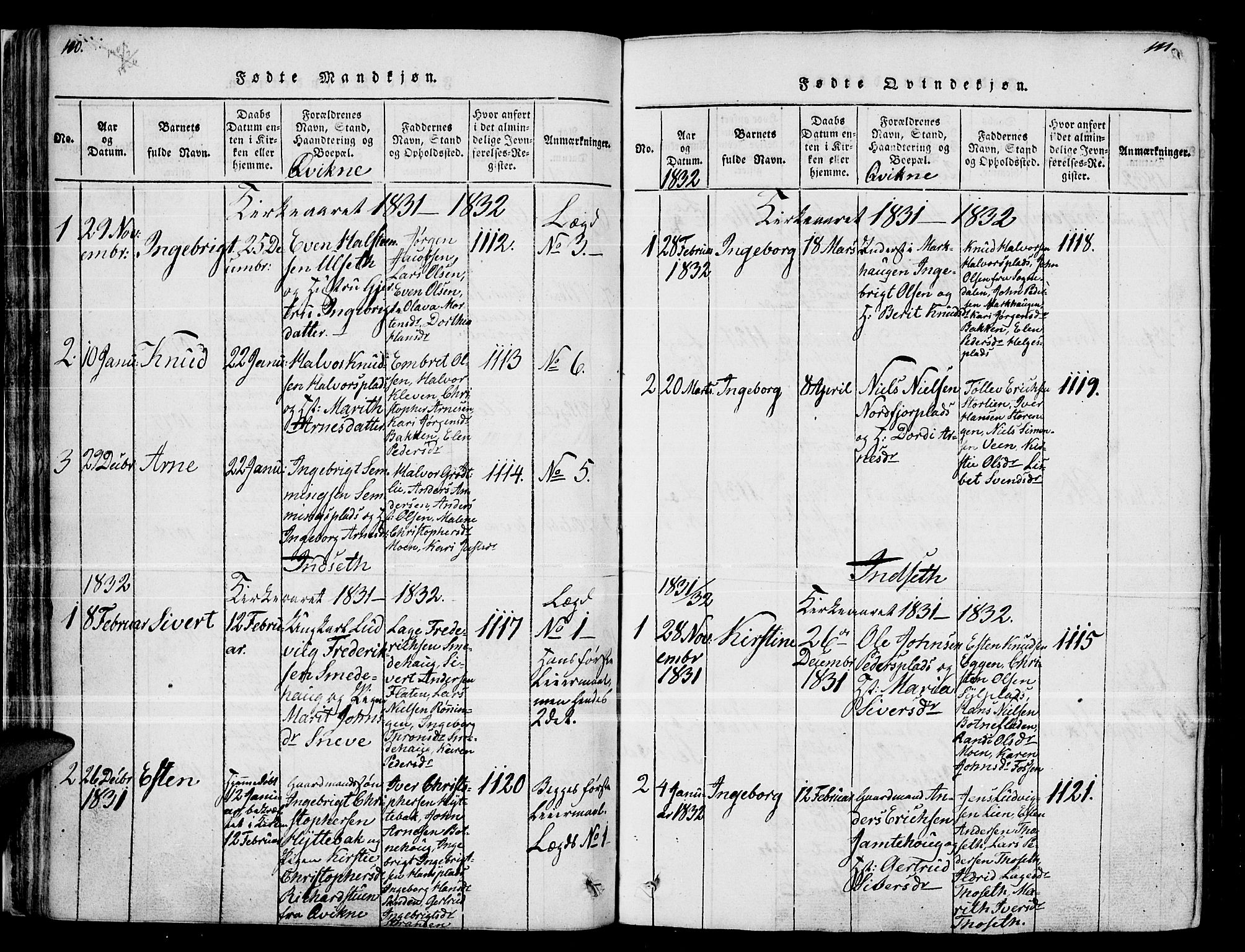 Kvikne prestekontor, AV/SAH-PREST-064/H/Ha/Haa/L0004: Parish register (official) no. 4, 1815-1840, p. 110-111