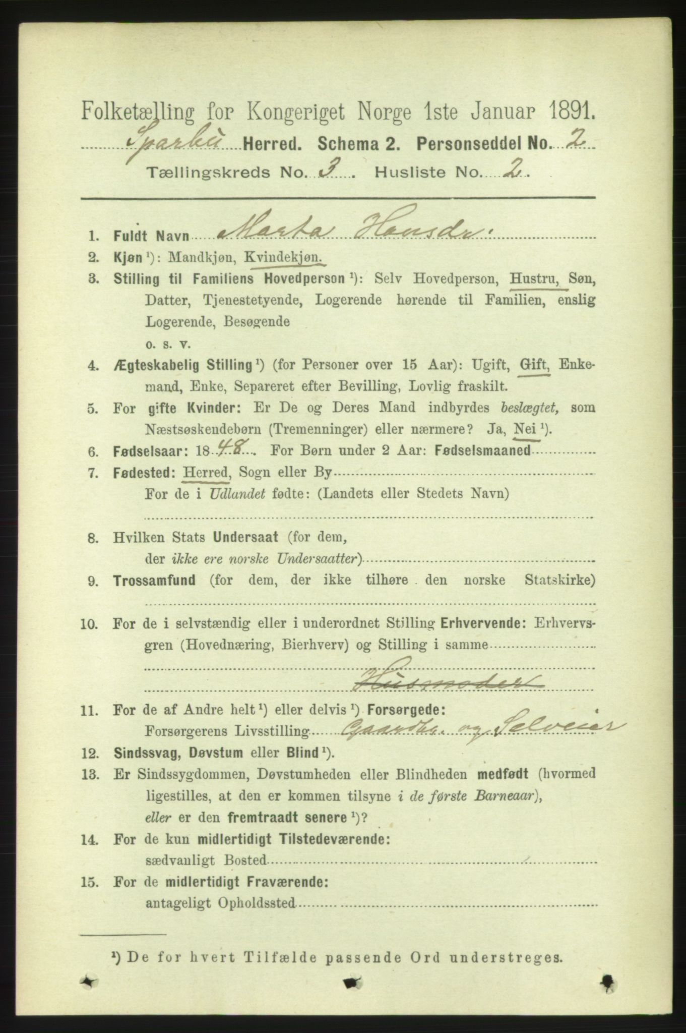 RA, 1891 census for 1731 Sparbu, 1891, p. 888