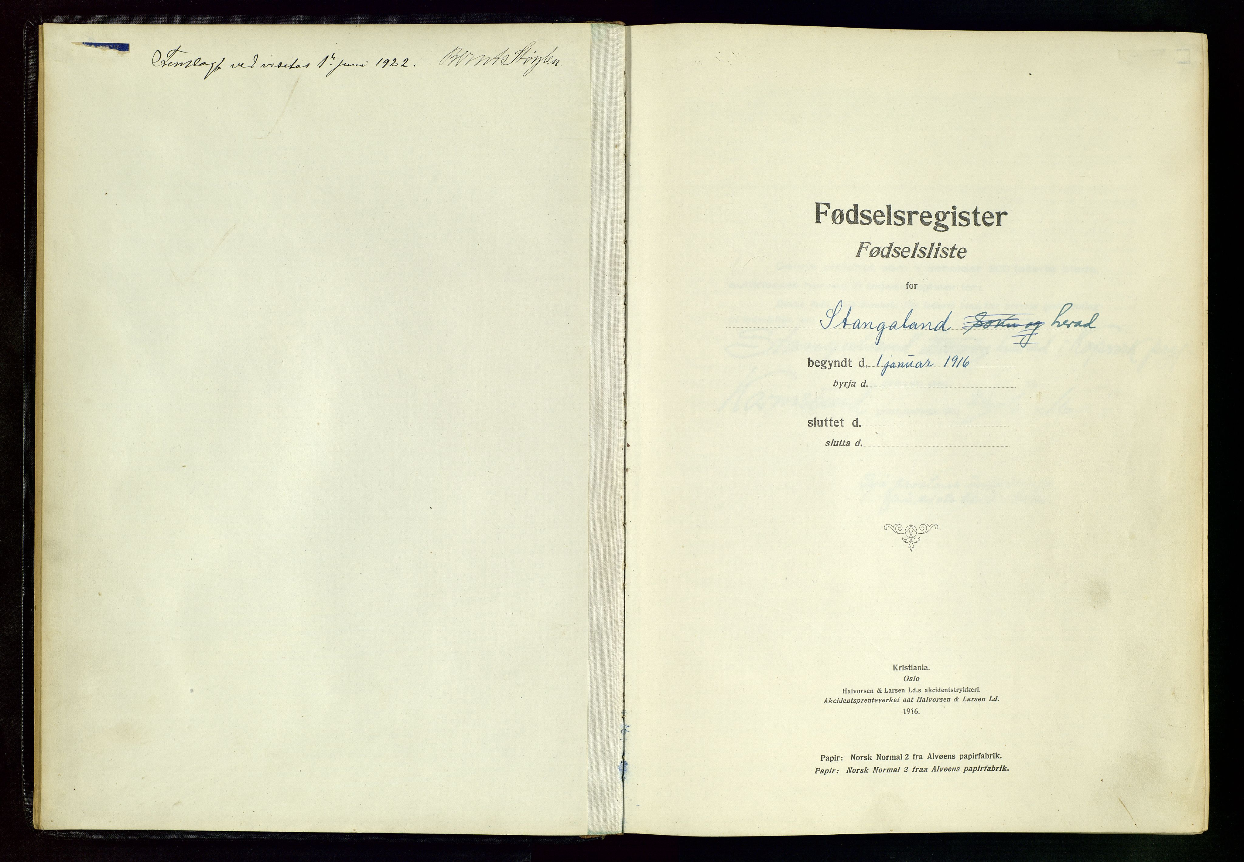 Kopervik sokneprestkontor, SAST/A-101850/I/Id/L0004: Birth register no. 4, 1916-1958