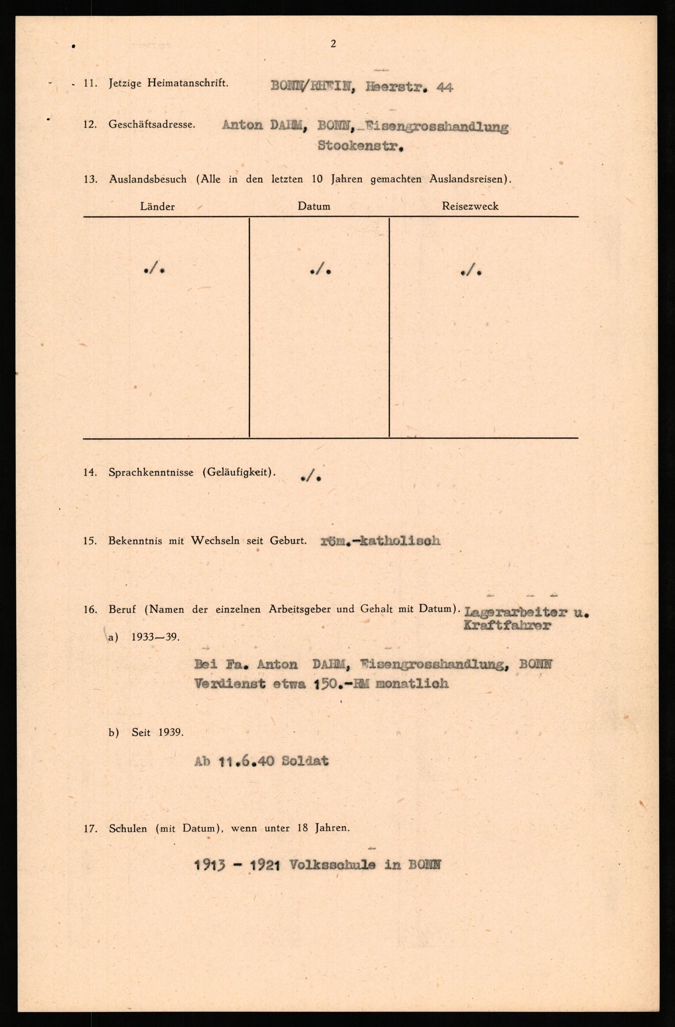 Forsvaret, Forsvarets overkommando II, AV/RA-RAFA-3915/D/Db/L0036: CI Questionaires. Tyske okkupasjonsstyrker i Norge. Tyskere., 1945-1946, p. 507