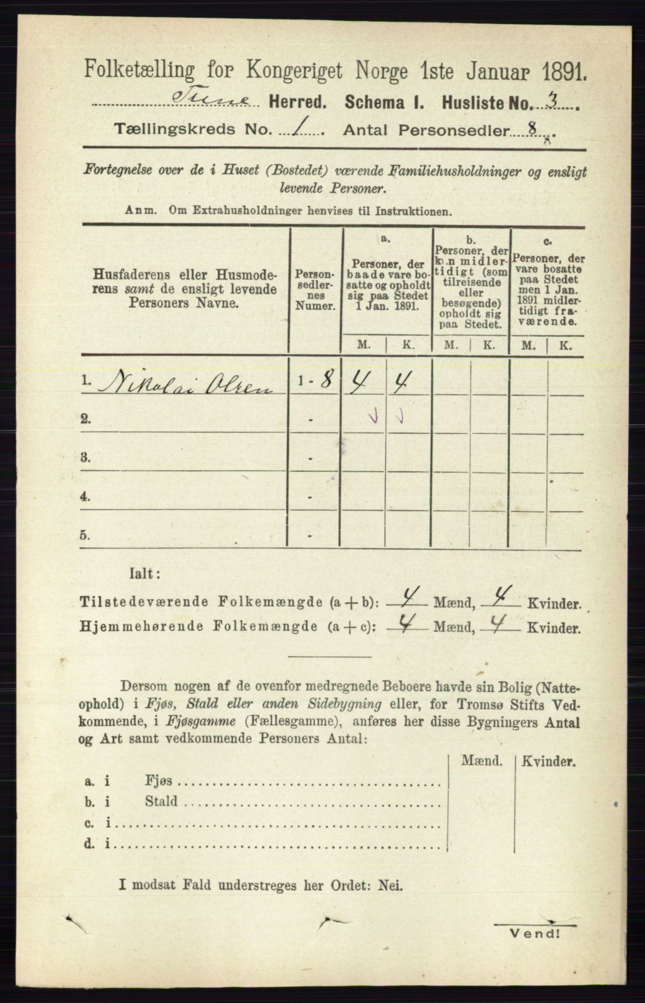 RA, 1891 census for 0130 Tune, 1891, p. 53