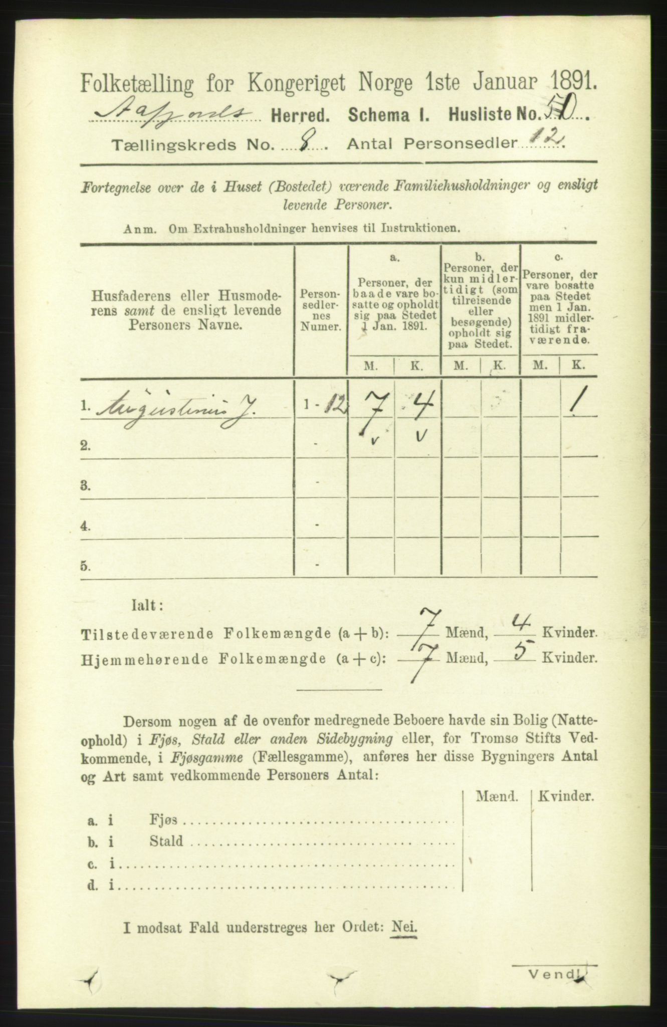 RA, 1891 census for 1630 Åfjord, 1891, p. 1977