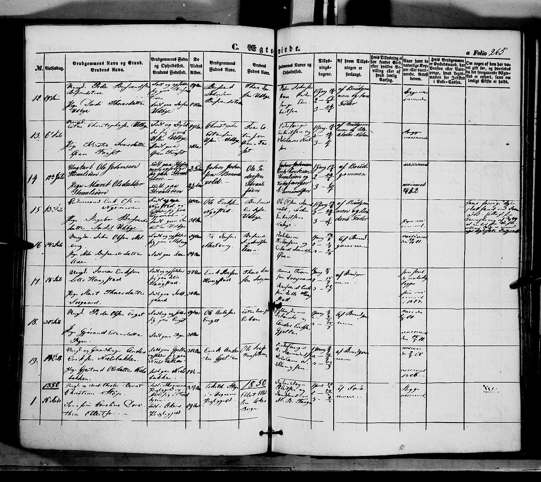 Tynset prestekontor, AV/SAH-PREST-058/H/Ha/Haa/L0020: Parish register (official) no. 20, 1848-1862, p. 265