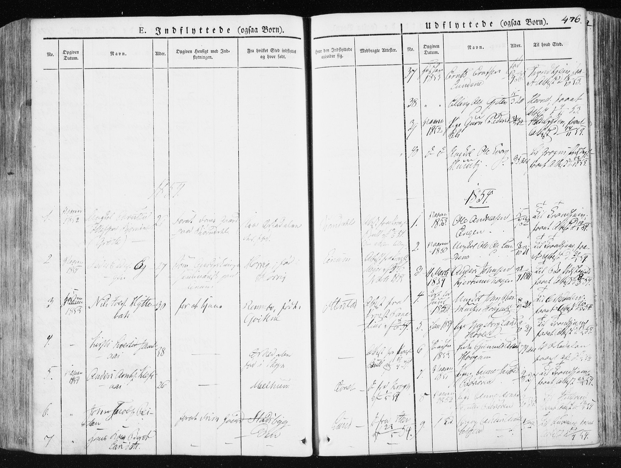 Ministerialprotokoller, klokkerbøker og fødselsregistre - Sør-Trøndelag, SAT/A-1456/665/L0771: Parish register (official) no. 665A06, 1830-1856, p. 476