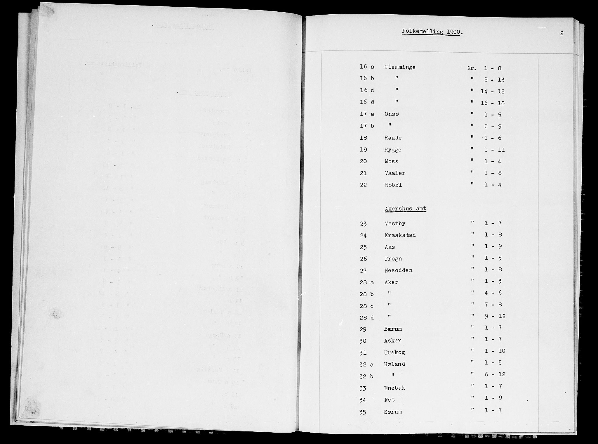 SAO, 1900 census for Bærum, 1900