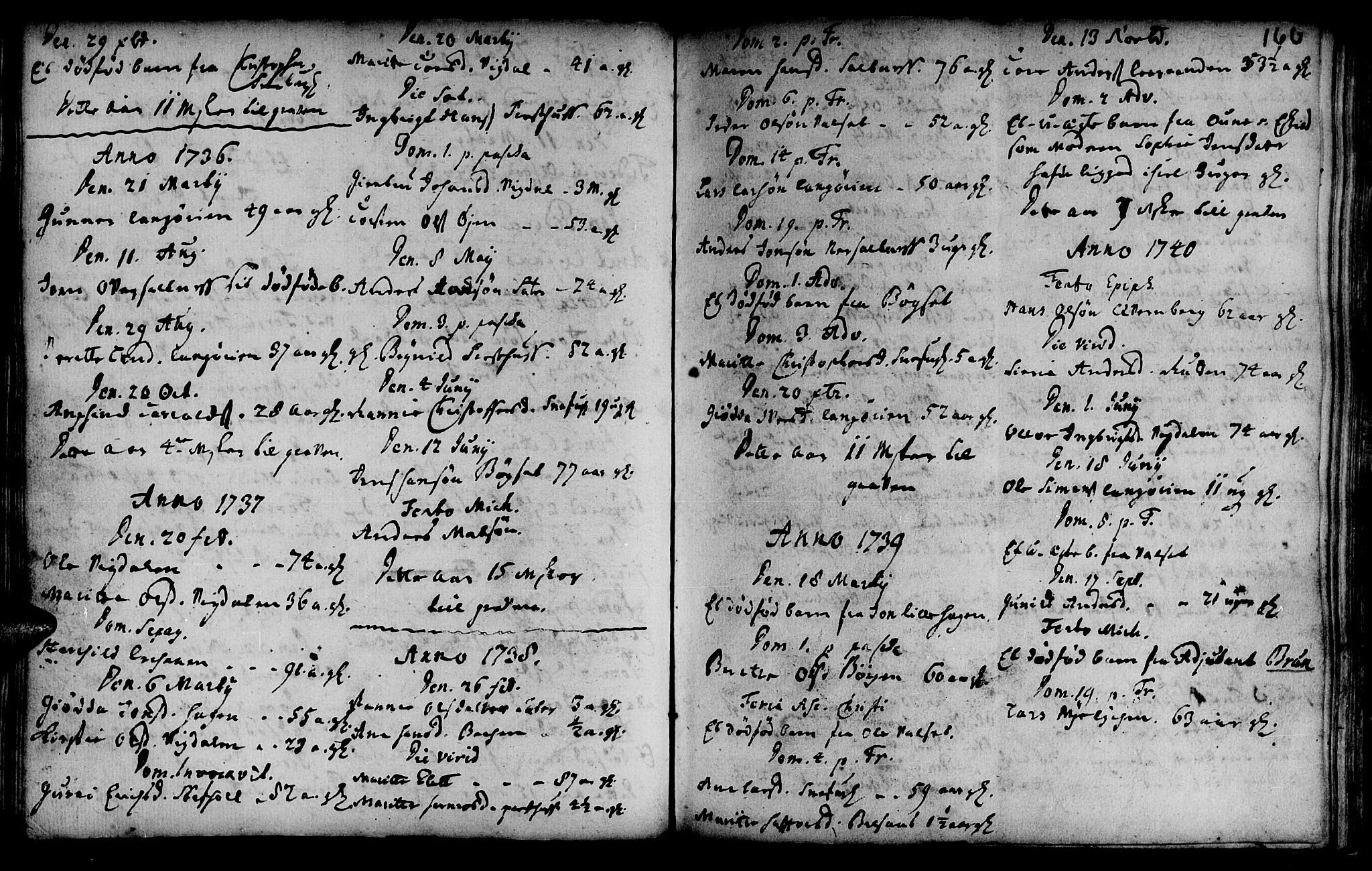 Ministerialprotokoller, klokkerbøker og fødselsregistre - Sør-Trøndelag, SAT/A-1456/666/L0783: Parish register (official) no. 666A01, 1702-1753, p. 166