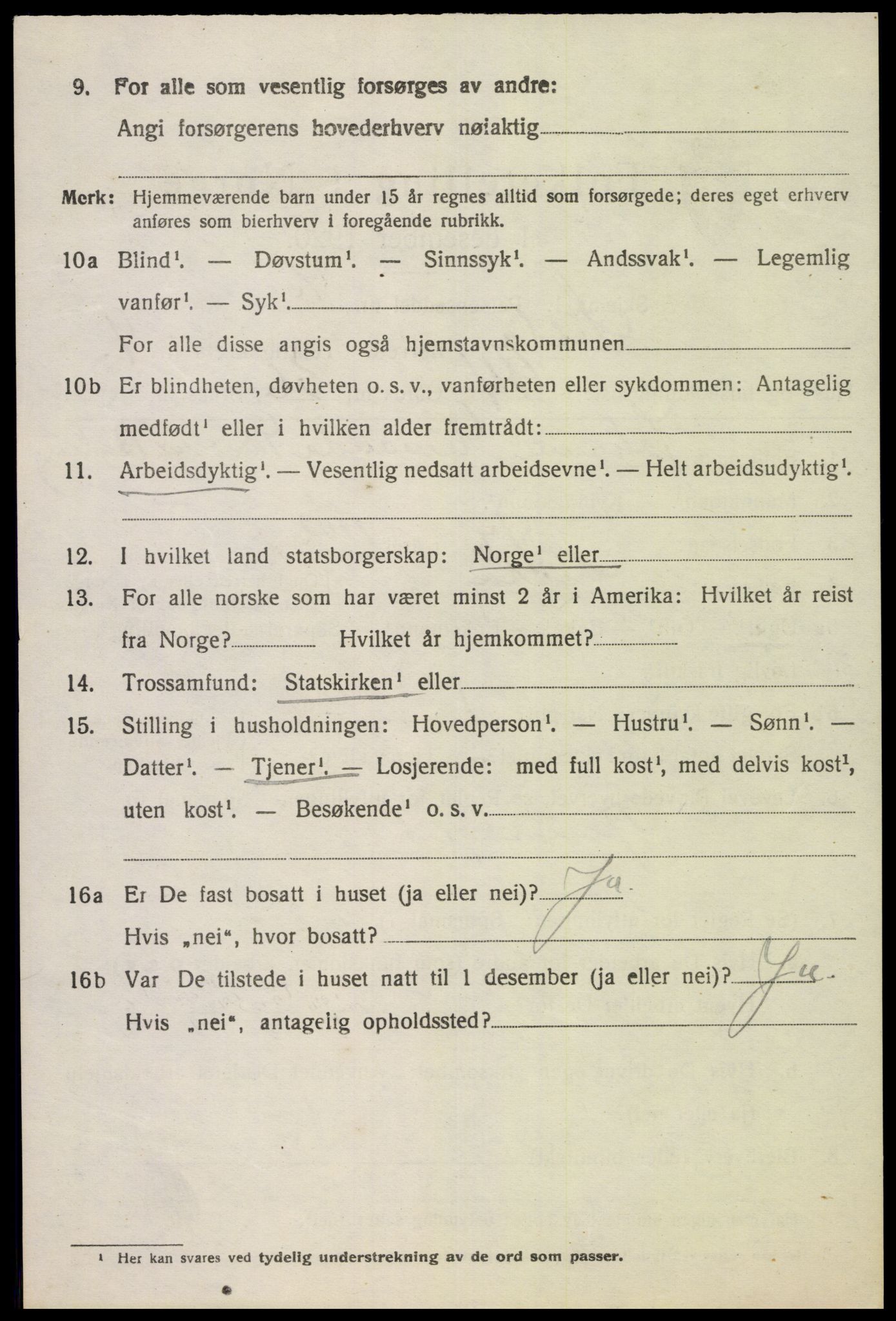 SAK, 1920 census for Lista, 1920, p. 10146