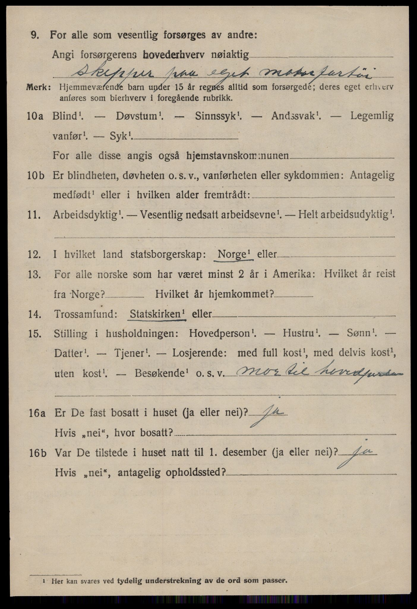 SAT, 1920 census for Stangvik, 1920, p. 4295