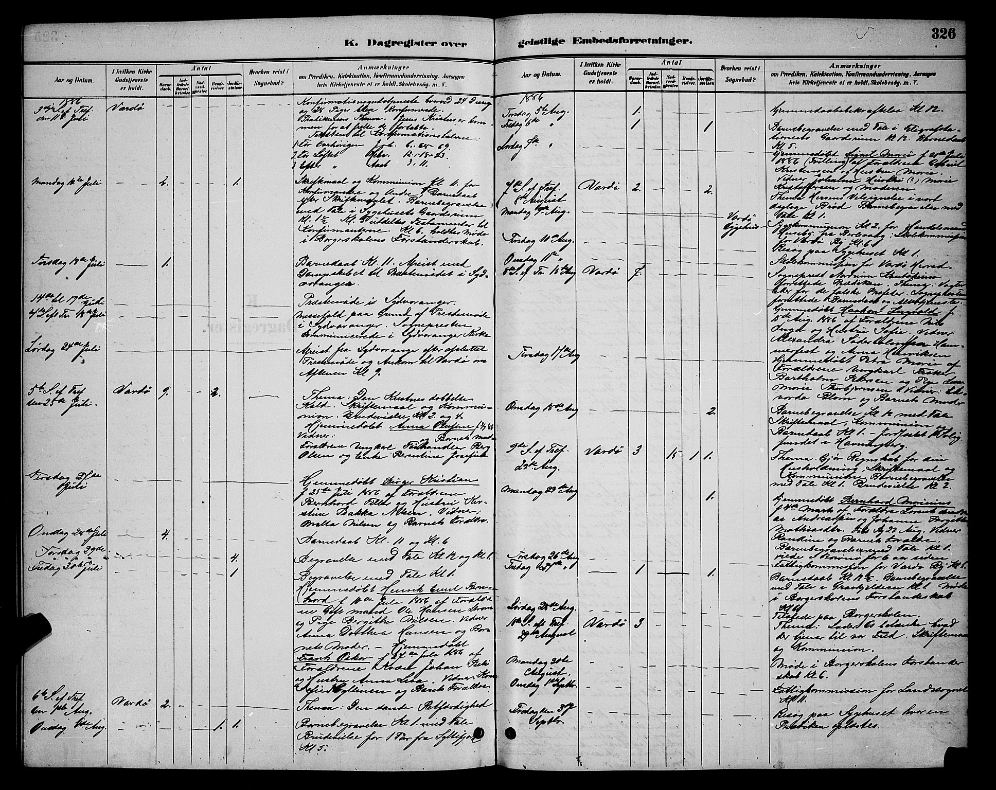 Vardø sokneprestkontor, AV/SATØ-S-1332/H/Hb/L0005klokker: Parish register (copy) no. 5, 1887-1892, p. 326