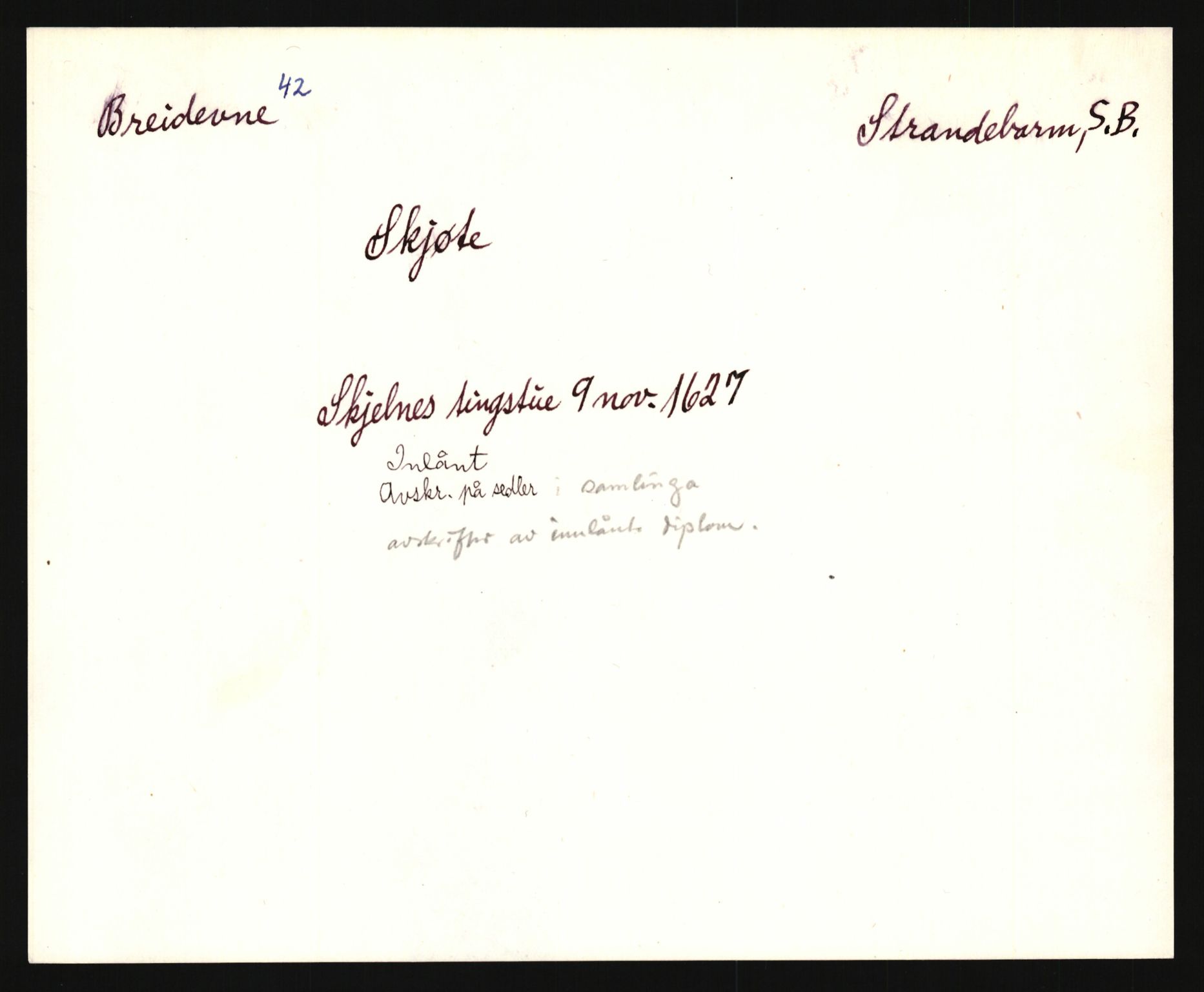 Riksarkivets diplomsamling, AV/RA-EA-5965/F35/F35e/L0028: Registreringssedler Hordaland 1, 1400-1700, p. 41