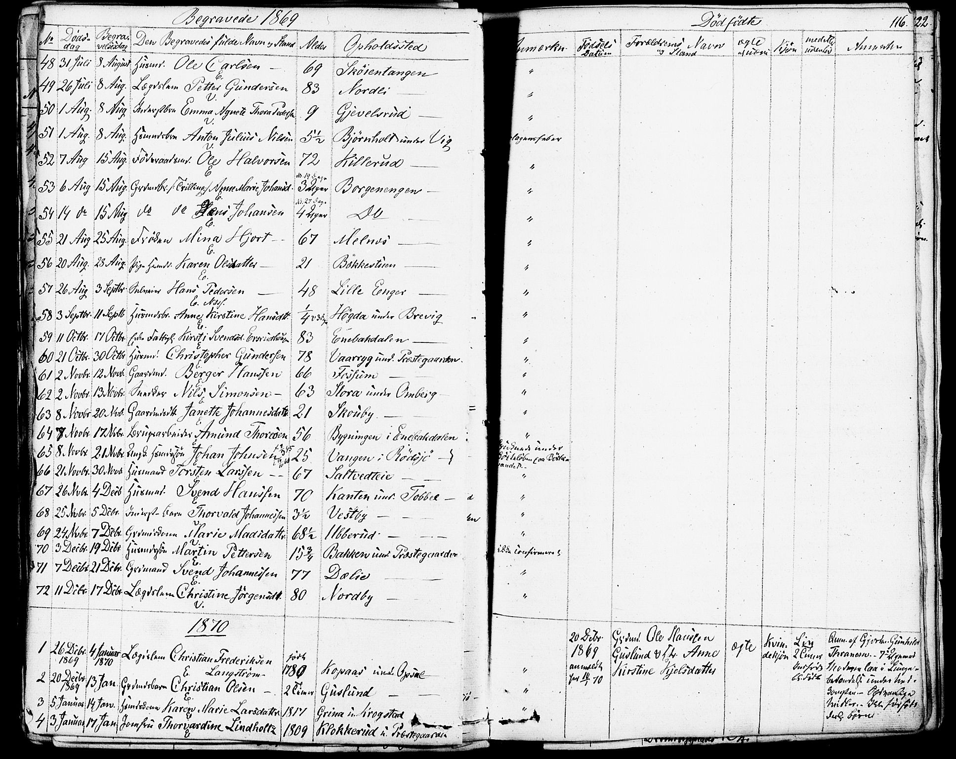Enebakk prestekontor Kirkebøker, SAO/A-10171c/F/Fa/L0013: Parish register (official) no. I 13, 1832-1882, p. 116