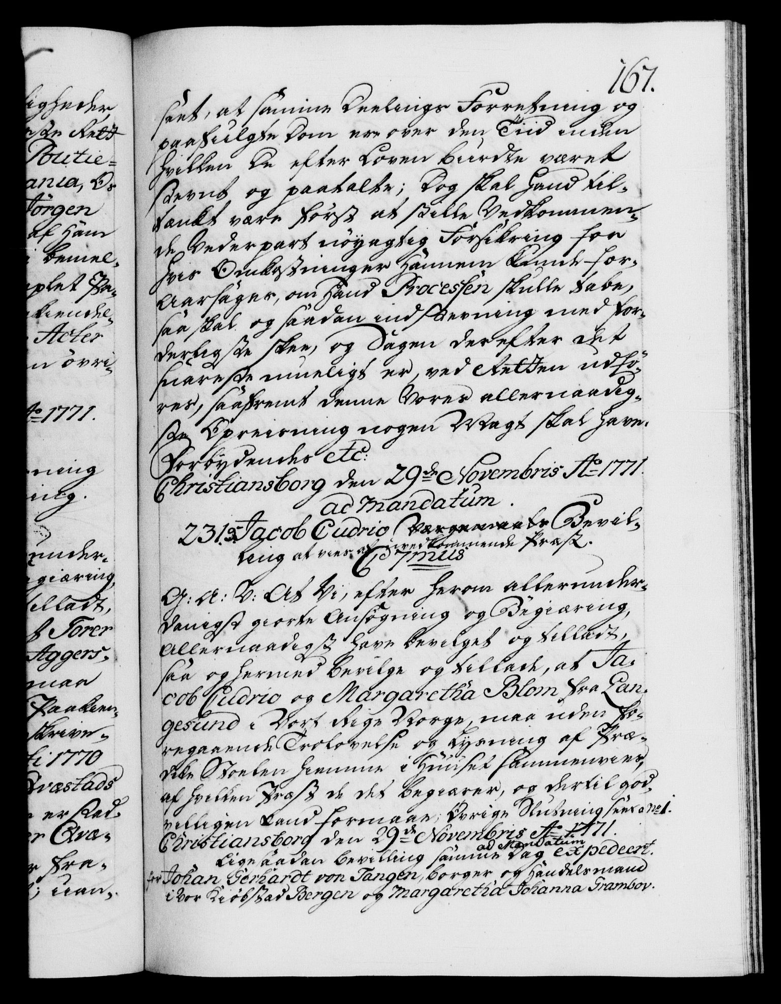 Danske Kanselli 1572-1799, RA/EA-3023/F/Fc/Fca/Fcaa/L0045: Norske registre "Norske eller 3. dept.s åpne brev, 1771-1773, p. 167a