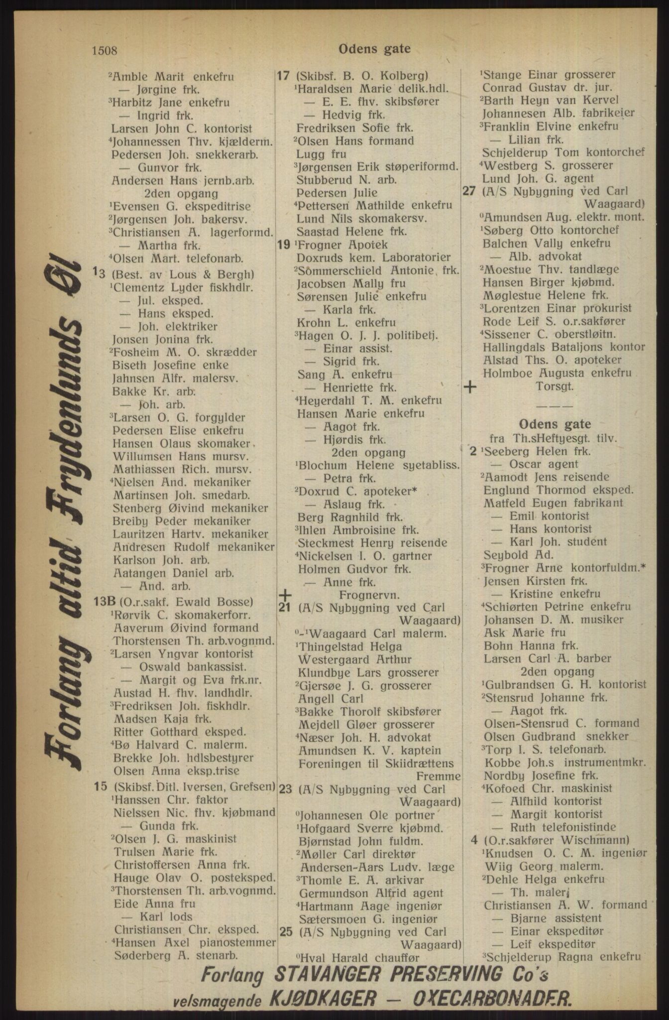 Kristiania/Oslo adressebok, PUBL/-, 1914, p. 1508