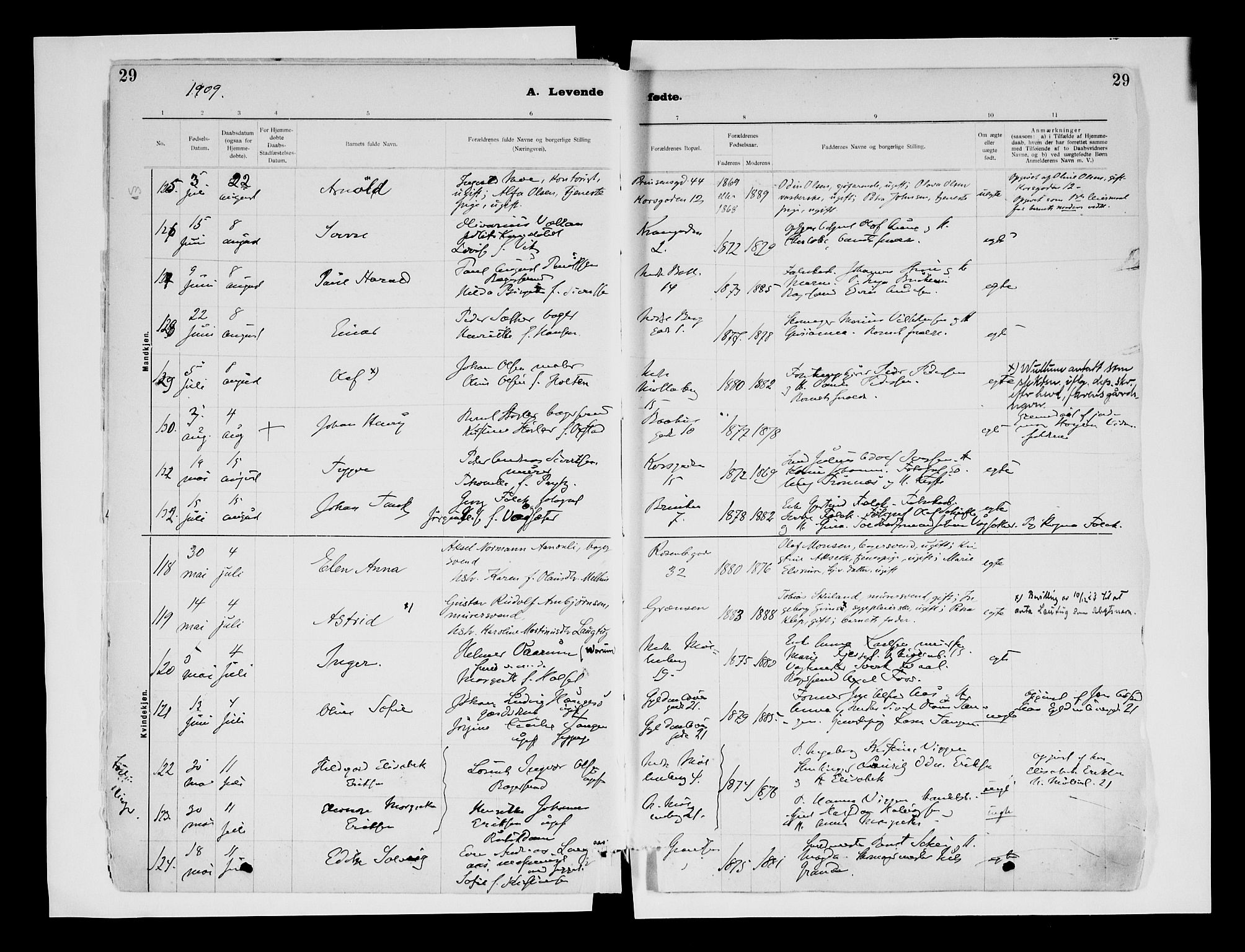 Ministerialprotokoller, klokkerbøker og fødselsregistre - Sør-Trøndelag, AV/SAT-A-1456/604/L0203: Parish register (official) no. 604A23, 1908-1916, p. 29