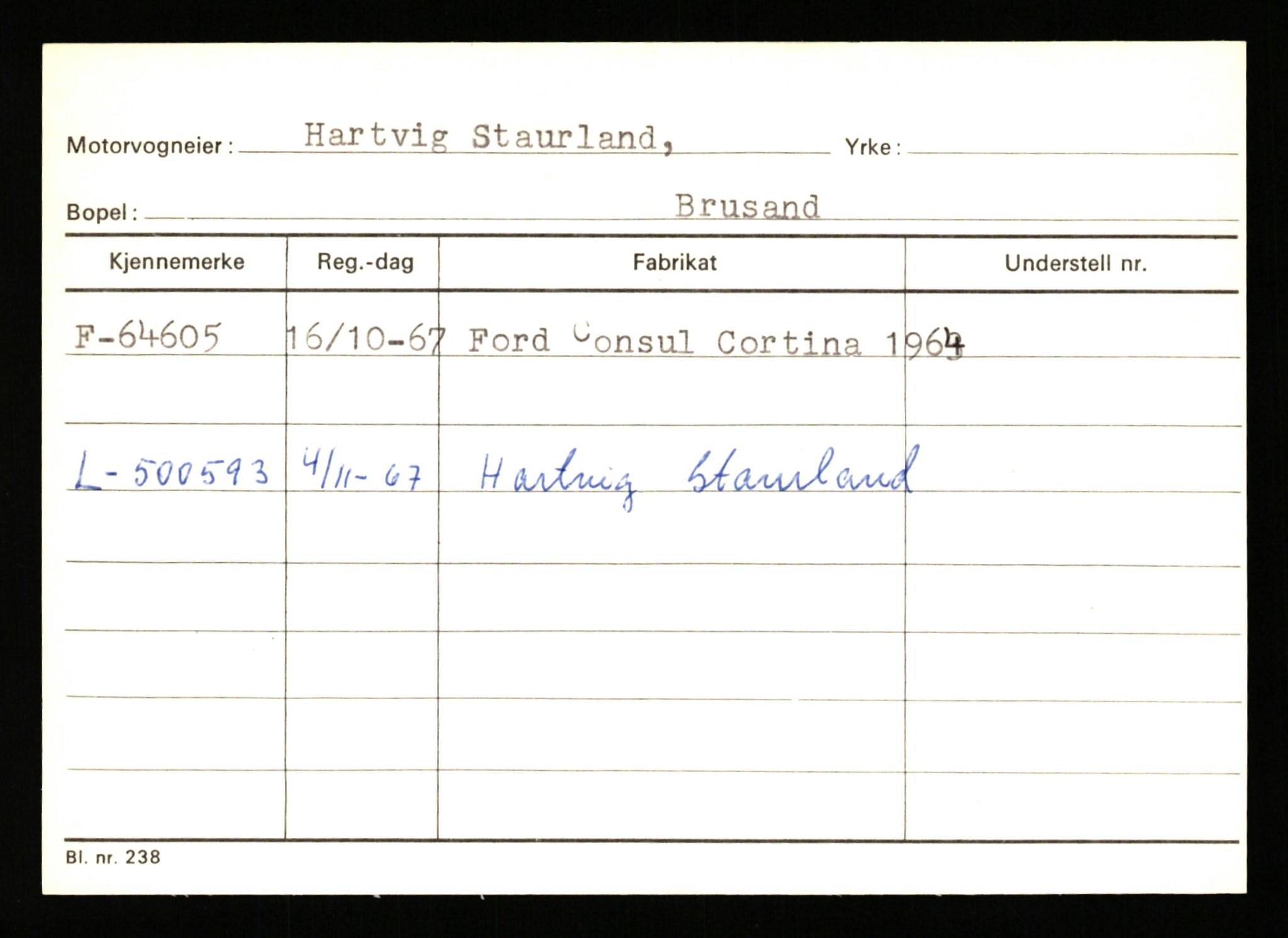 Stavanger trafikkstasjon, AV/SAST-A-101942/0/G/L0007: Registreringsnummer: 49019 - 67460, 1930-1971, p. 2885