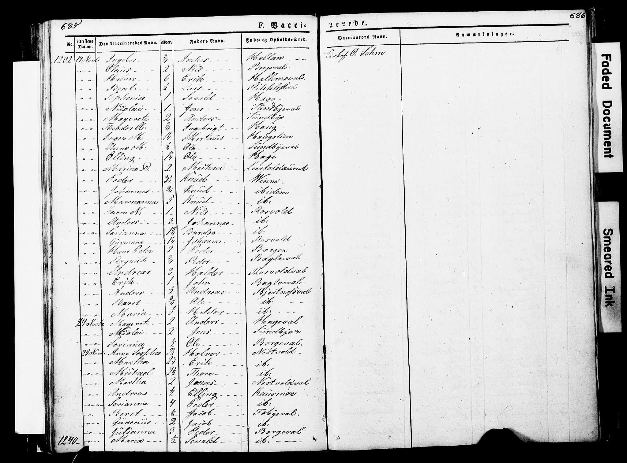 Ministerialprotokoller, klokkerbøker og fødselsregistre - Nord-Trøndelag, AV/SAT-A-1458/723/L0243: Parish register (official) no. 723A12, 1822-1851, p. 685-686