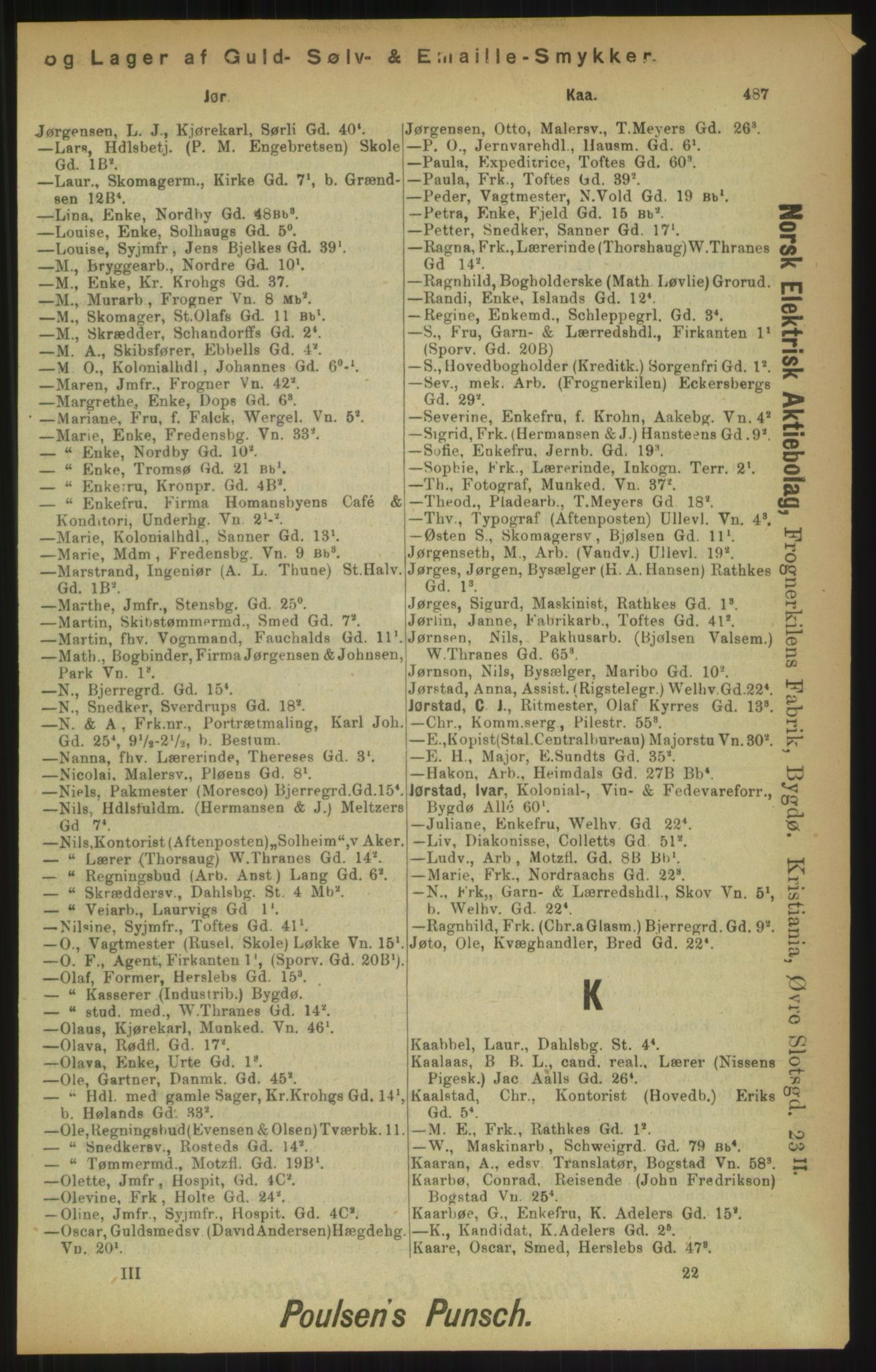Kristiania/Oslo adressebok, PUBL/-, 1900, p. 487