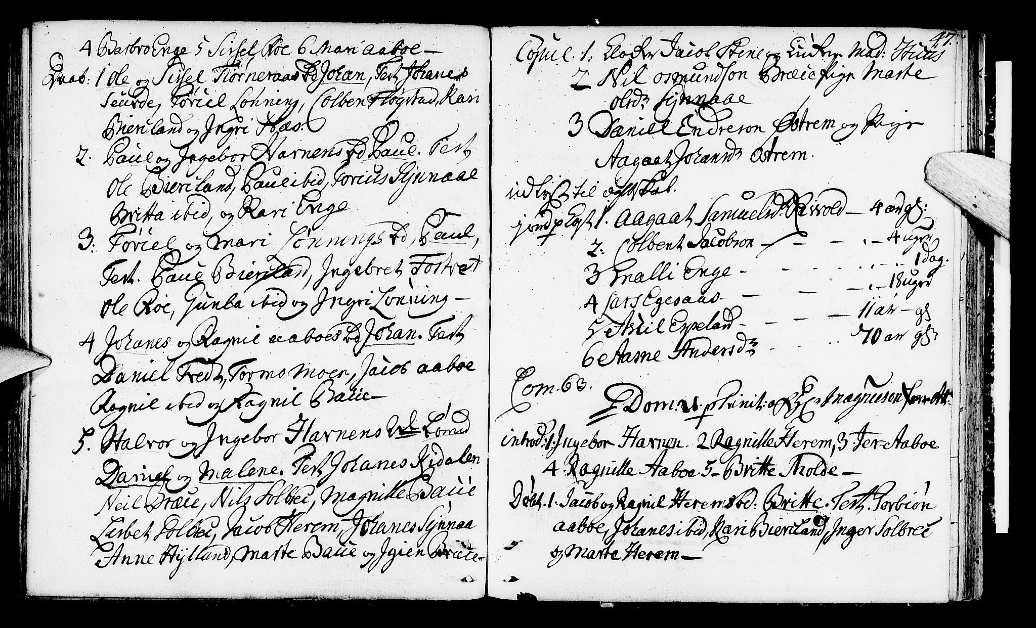 Suldal sokneprestkontor, SAST/A-101845/01/IV/L0002: Parish register (official) no. A 2, 1780-1808, p. 47