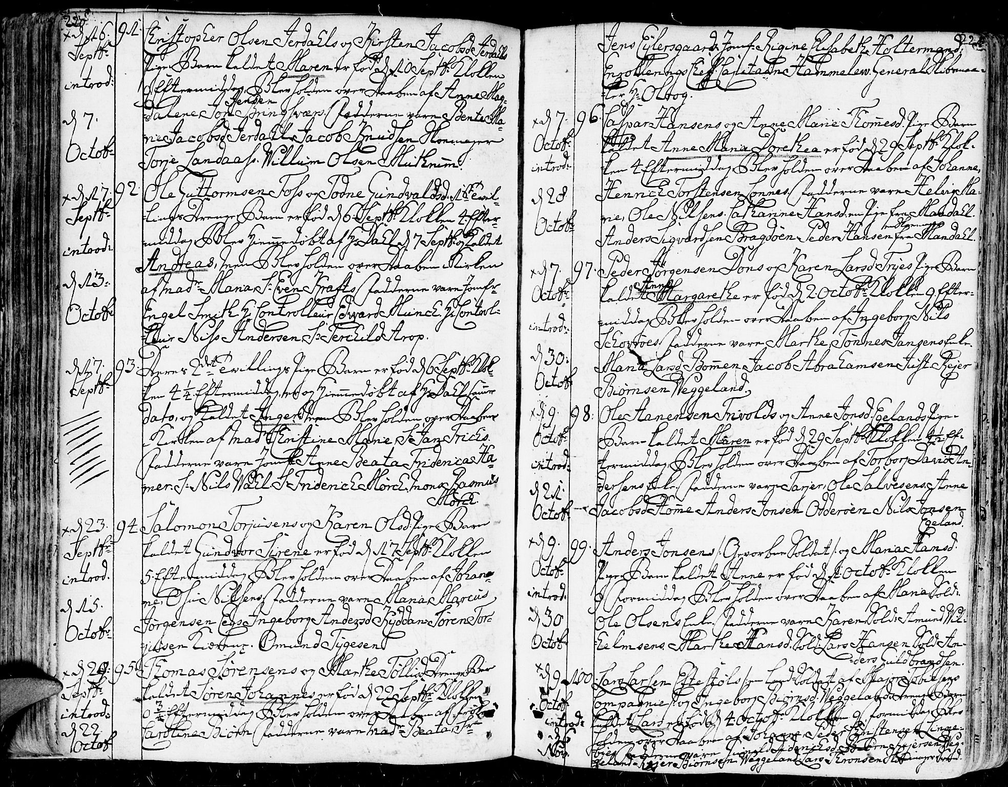 Kristiansand domprosti, AV/SAK-1112-0006/F/Fa/L0003: Parish register (official) no. A 3, 1778-1818, p. 220-221