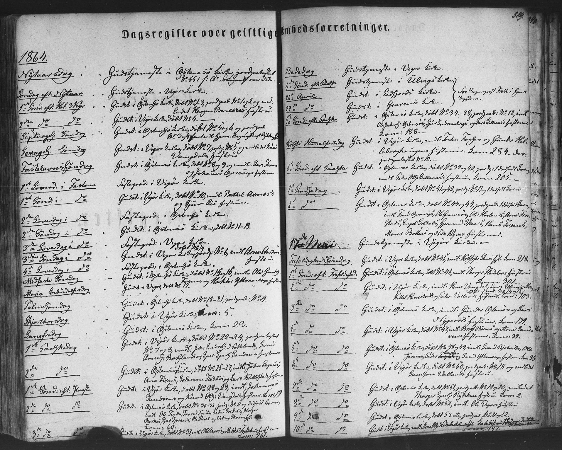 Kvam sokneprestembete, SAB/A-76201/H/Haa: Parish register (official) no. A 9, 1864-1879, p. 389