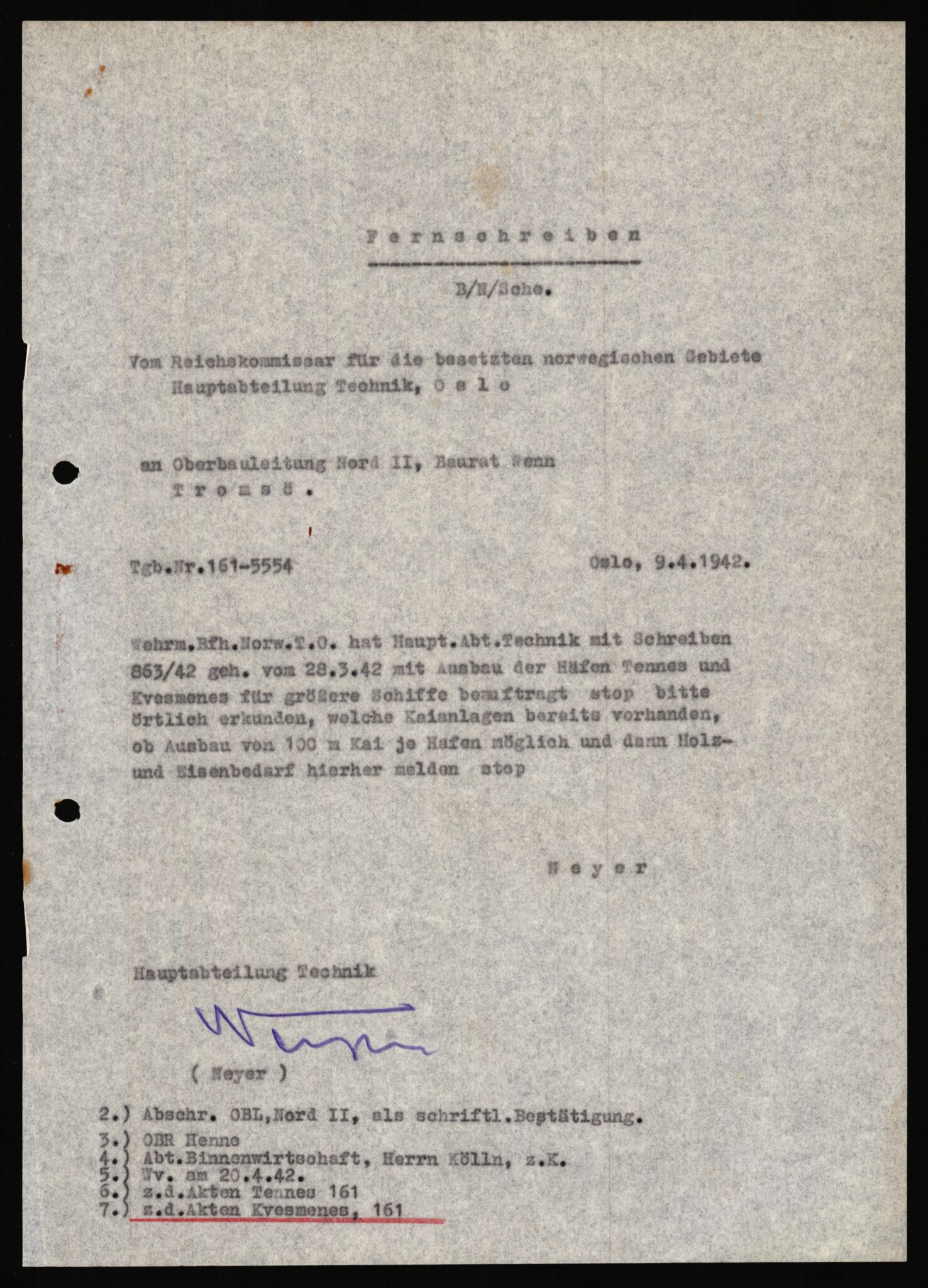 Tyske arkiver, Organisation Todt (OT), Einsatzgruppe Wiking, AV/RA-RAFA-2188/1/E/E6/E6a/L0008: 4. Oberbauleitung Narvik: Arkivkode 451-483, 1940-1945, p. 112