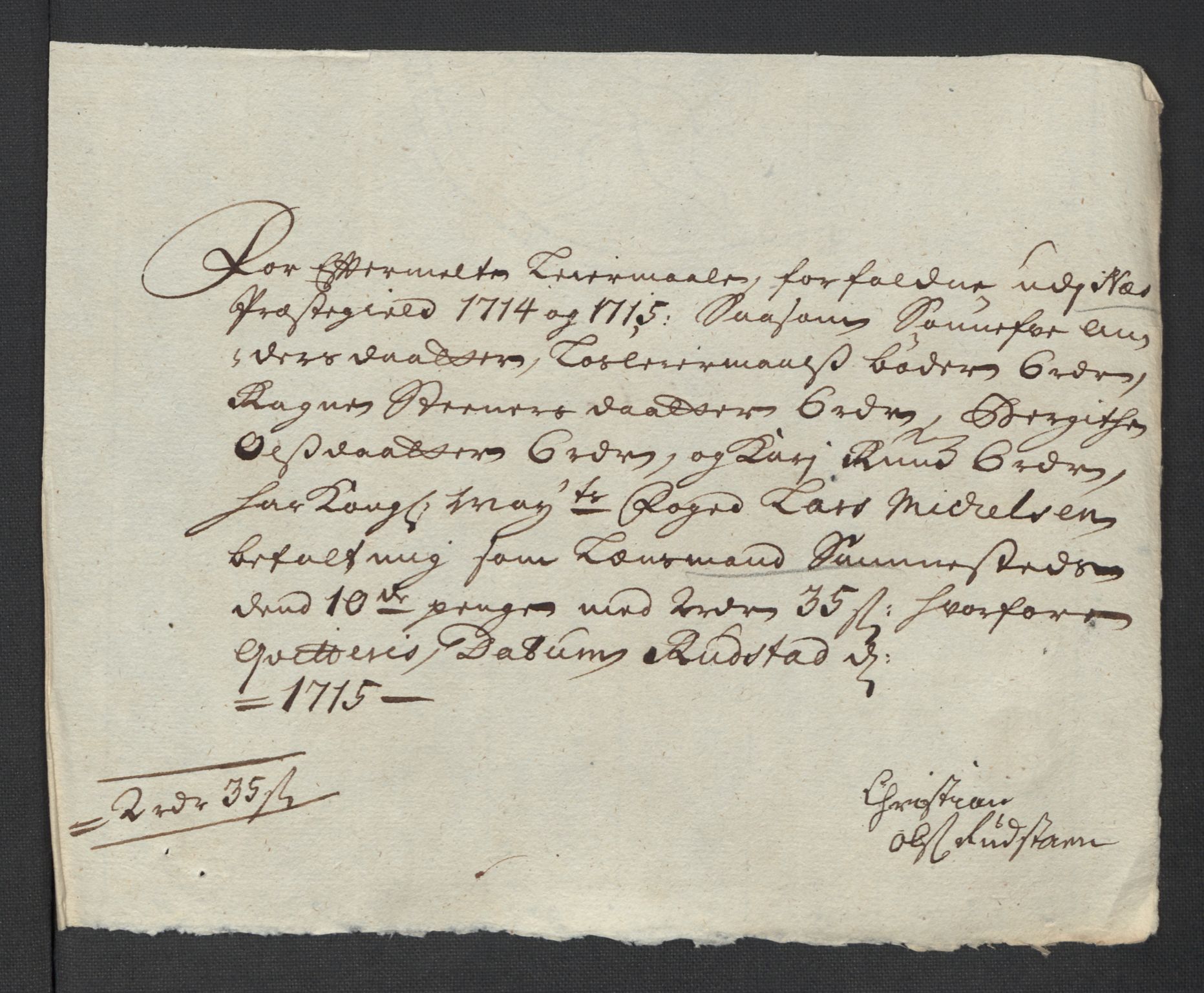 Rentekammeret inntil 1814, Reviderte regnskaper, Fogderegnskap, AV/RA-EA-4092/R23/L1473: Fogderegnskap Ringerike og Hallingdal, 1715, p. 266