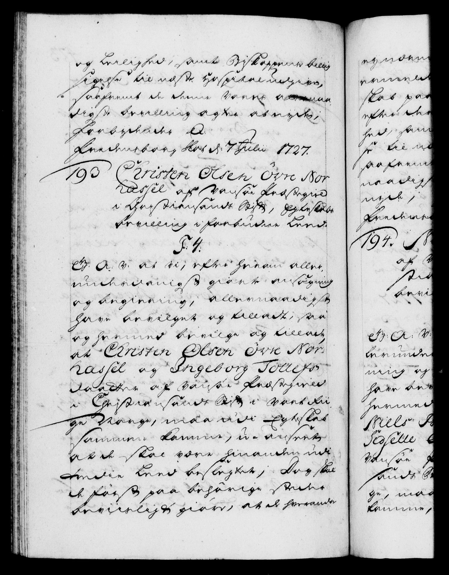 Danske Kanselli 1572-1799, AV/RA-EA-3023/F/Fc/Fca/Fcaa/L0025: Norske registre, 1726-1728, p. 423b