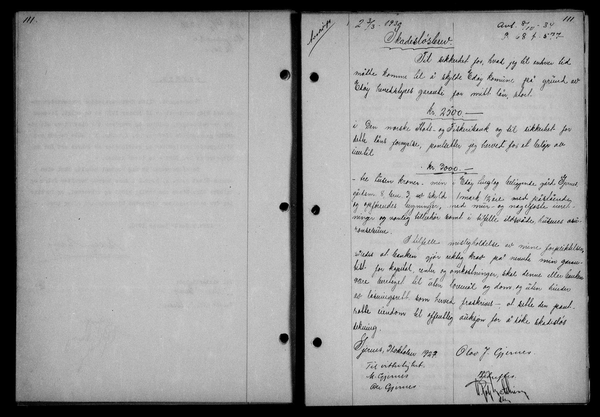 Nordmøre sorenskriveri, AV/SAT-A-4132/1/2/2Ca/L0069: Mortgage book no. 59, 1930-1930, Deed date: 03.03.1930