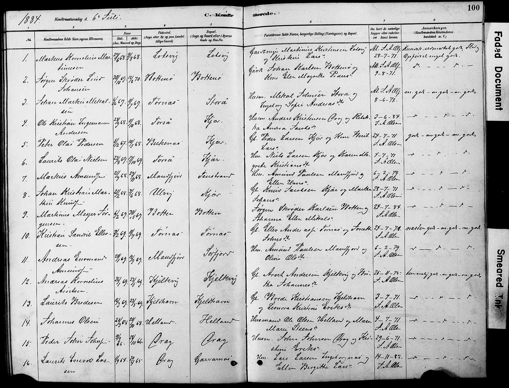 Ministerialprotokoller, klokkerbøker og fødselsregistre - Nordland, AV/SAT-A-1459/861/L0875: Parish register (copy) no. 861C01, 1879-1887, p. 100