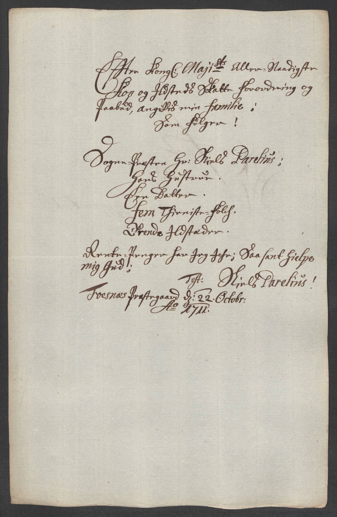 Rentekammeret inntil 1814, Reviderte regnskaper, Fogderegnskap, AV/RA-EA-4092/R64/L4432: Fogderegnskap Namdal, 1711, p. 143