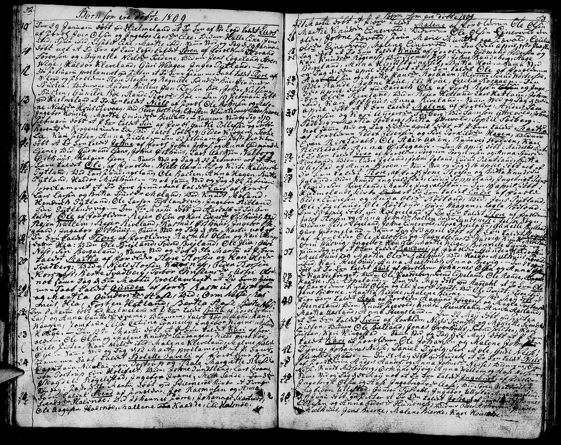 Hjelmeland sokneprestkontor, AV/SAST-A-101843/01/IV/L0002: Parish register (official) no. A 2, 1799-1816, p. 52-53