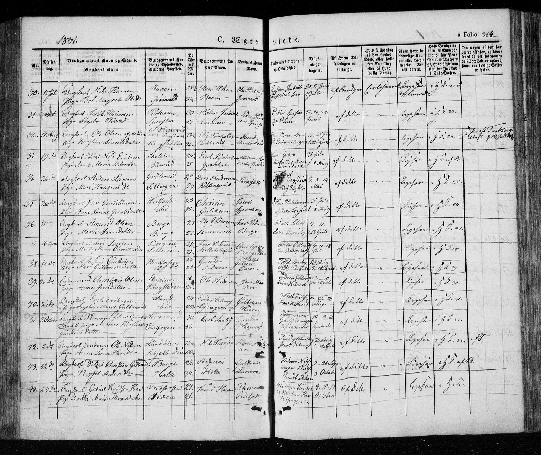 Eiker kirkebøker, AV/SAKO-A-4/F/Fa/L0013a: Parish register (official) no. I 13A, 1832-1845, p. 364