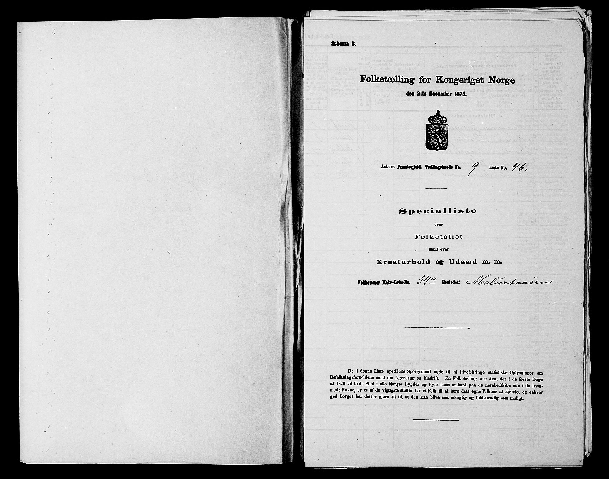 RA, 1875 census for 0220P Asker, 1875, p. 1655