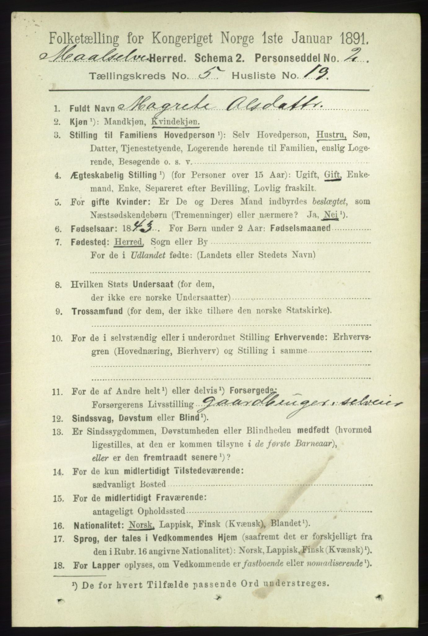 RA, 1891 census for 1924 Målselv, 1891, p. 1753