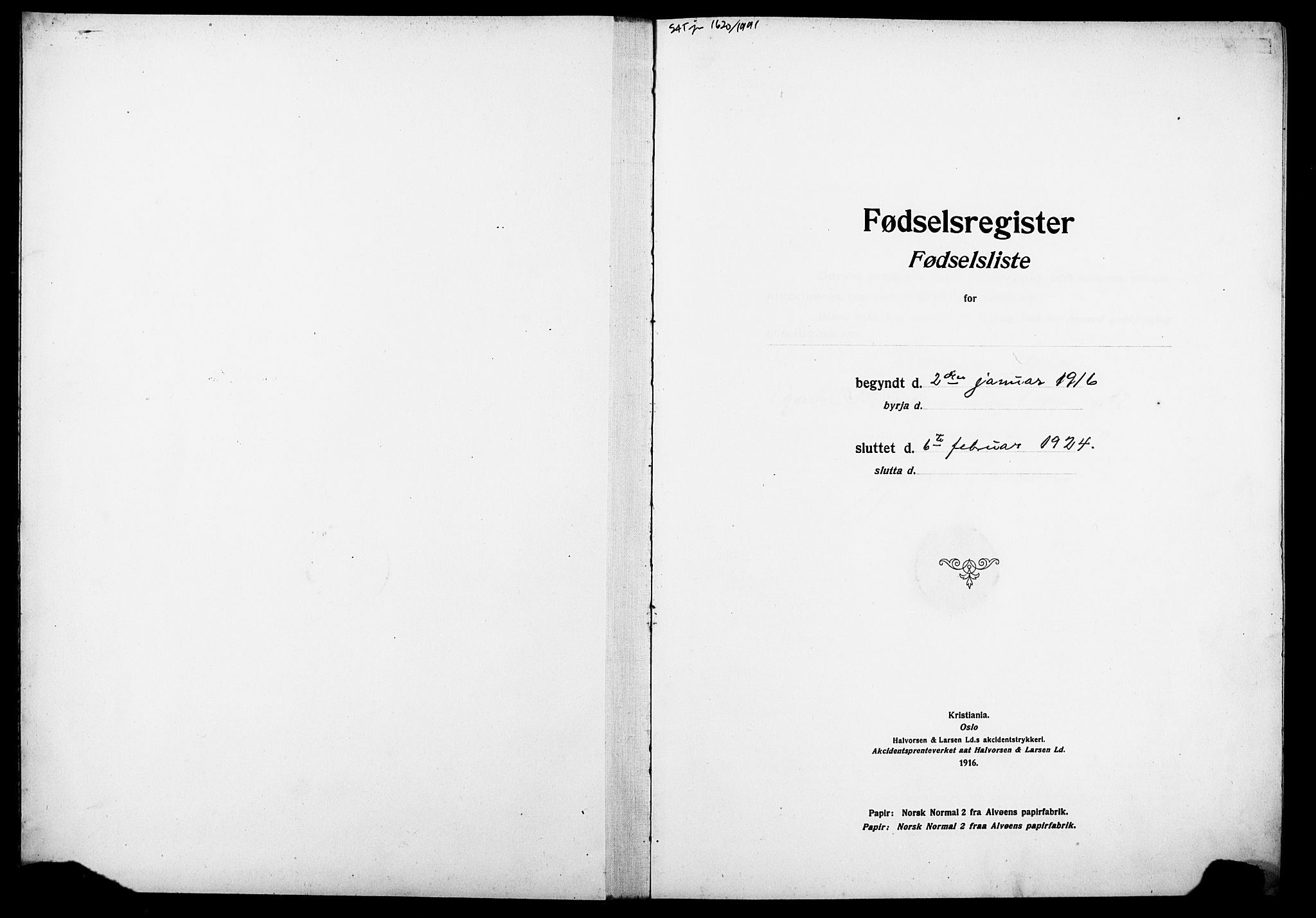 Ministerialprotokoller, klokkerbøker og fødselsregistre - Møre og Romsdal, AV/SAT-A-1454/528/L0442: Birth register no. 528.II.4.1, 1916-1924