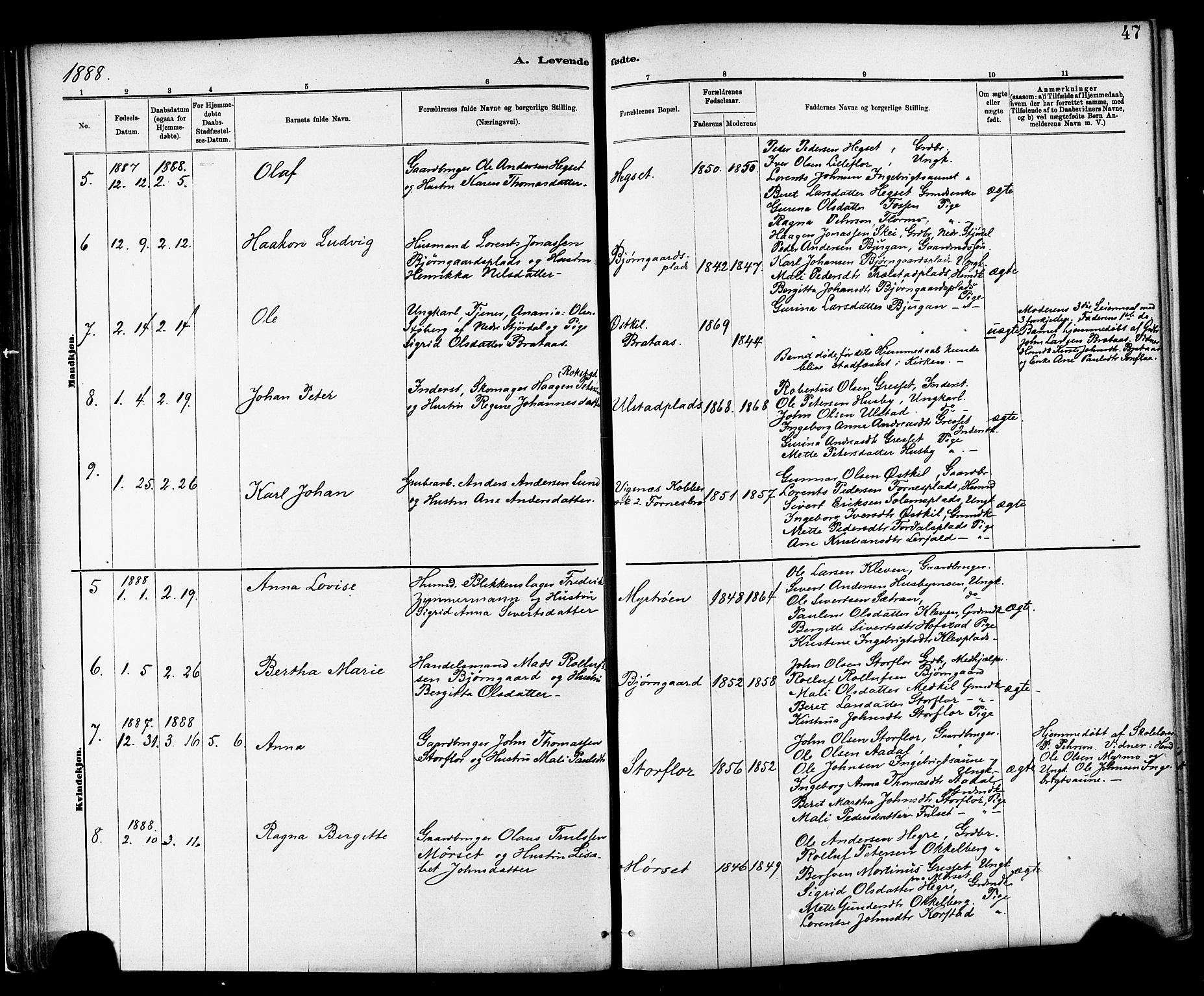 Ministerialprotokoller, klokkerbøker og fødselsregistre - Nord-Trøndelag, SAT/A-1458/703/L0030: Parish register (official) no. 703A03, 1880-1892, p. 47